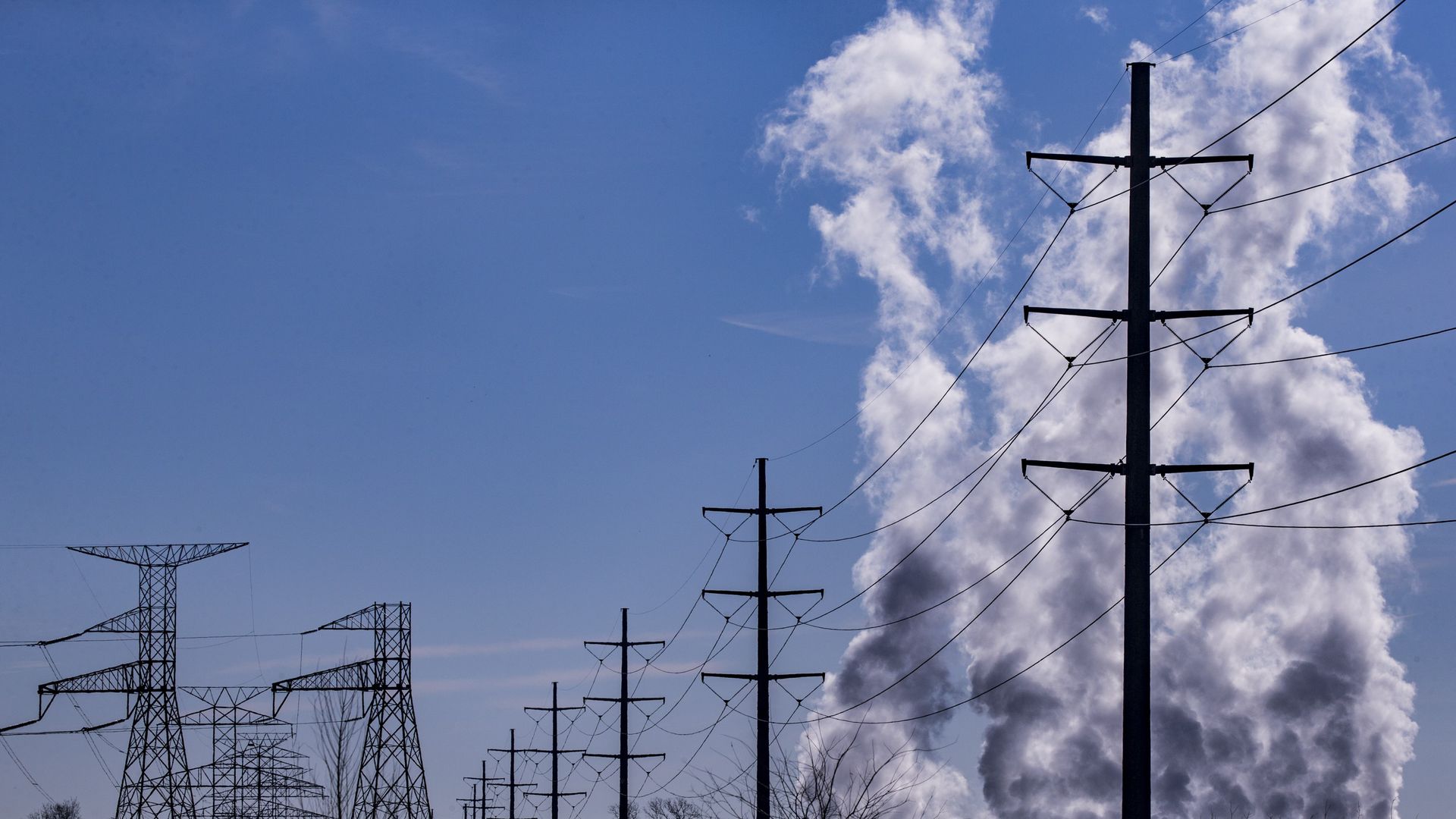 Smoke rises above a natural gas power plant outside of Dallas, Texas, on January 04, 2018.
