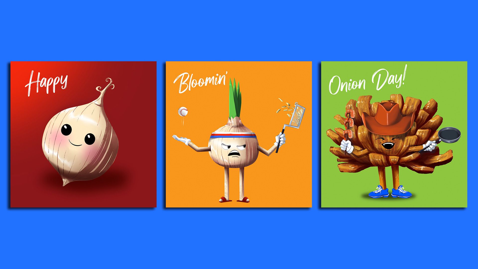 Three of Outback Steakhouse's bloomin' NFTs.