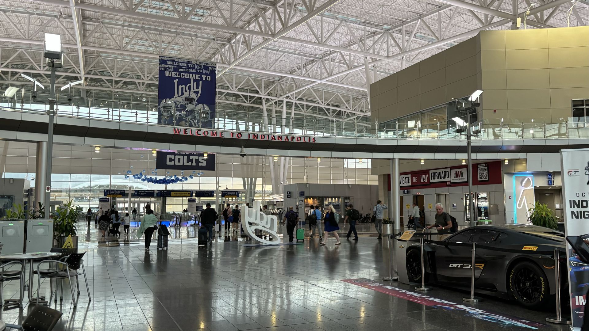 The inside of the Indianapolis International Airport