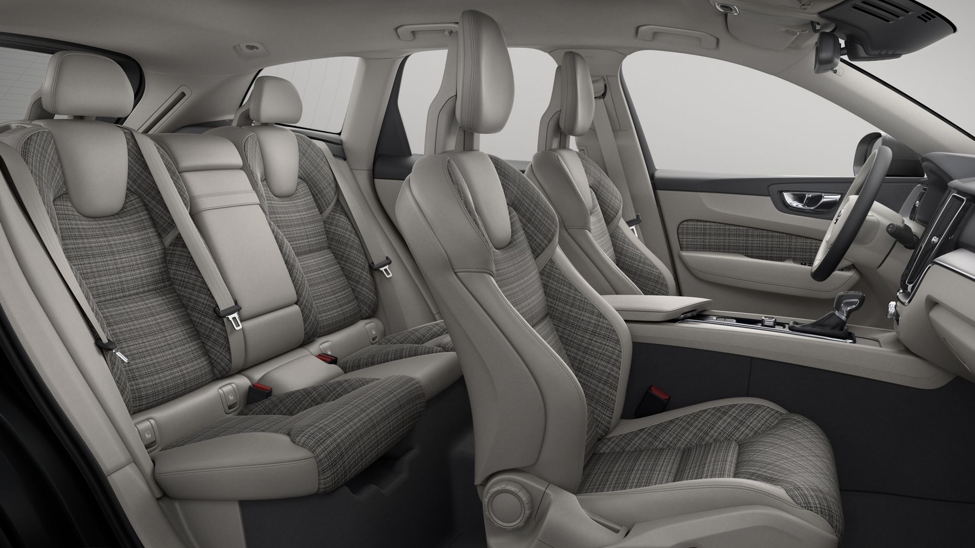 Picture of the Volvo's Blonde City Weave cloth upholstery in the XC60 Momentum