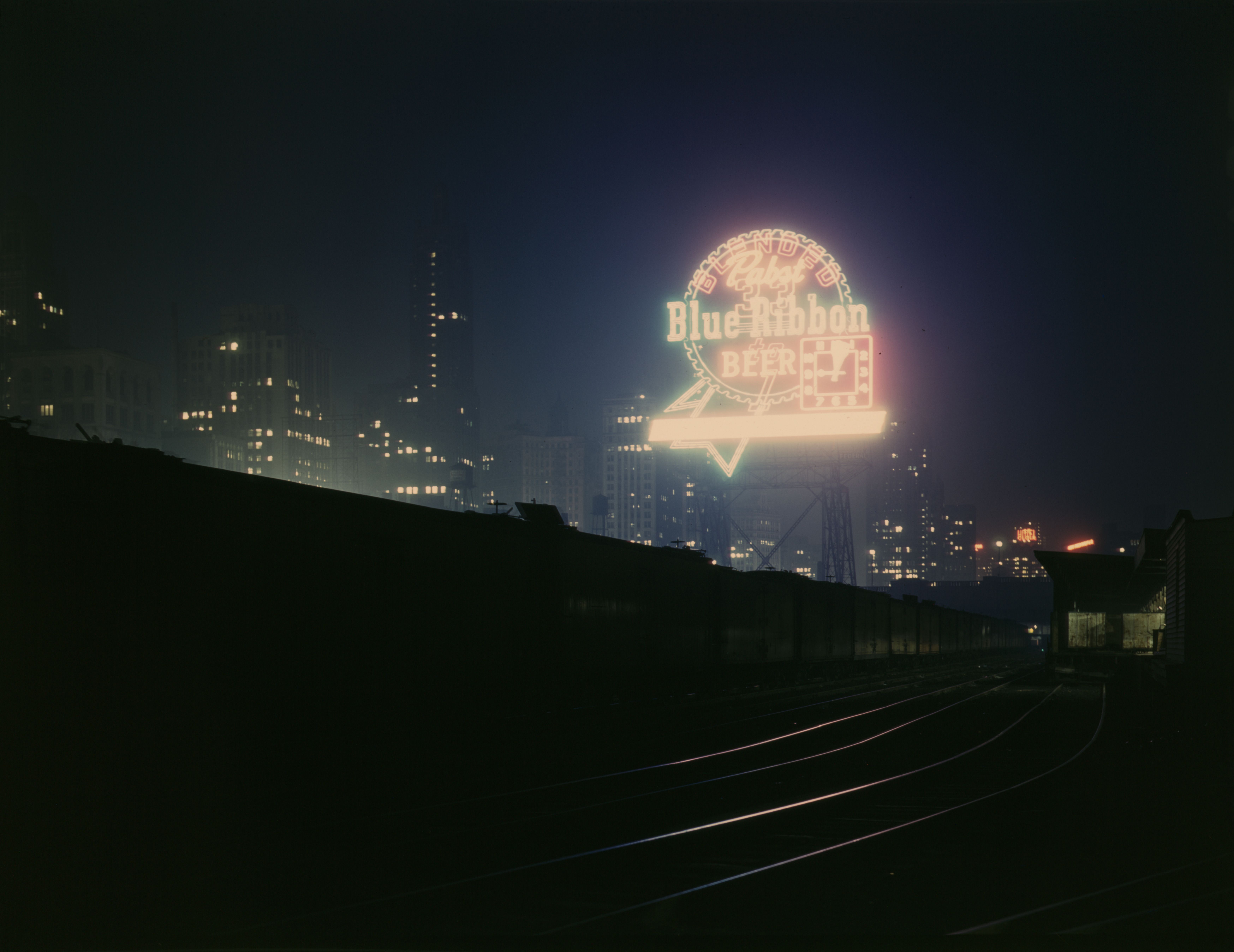 The giant Pabst Blue Ribbon sign that once towered over downtown Chicago