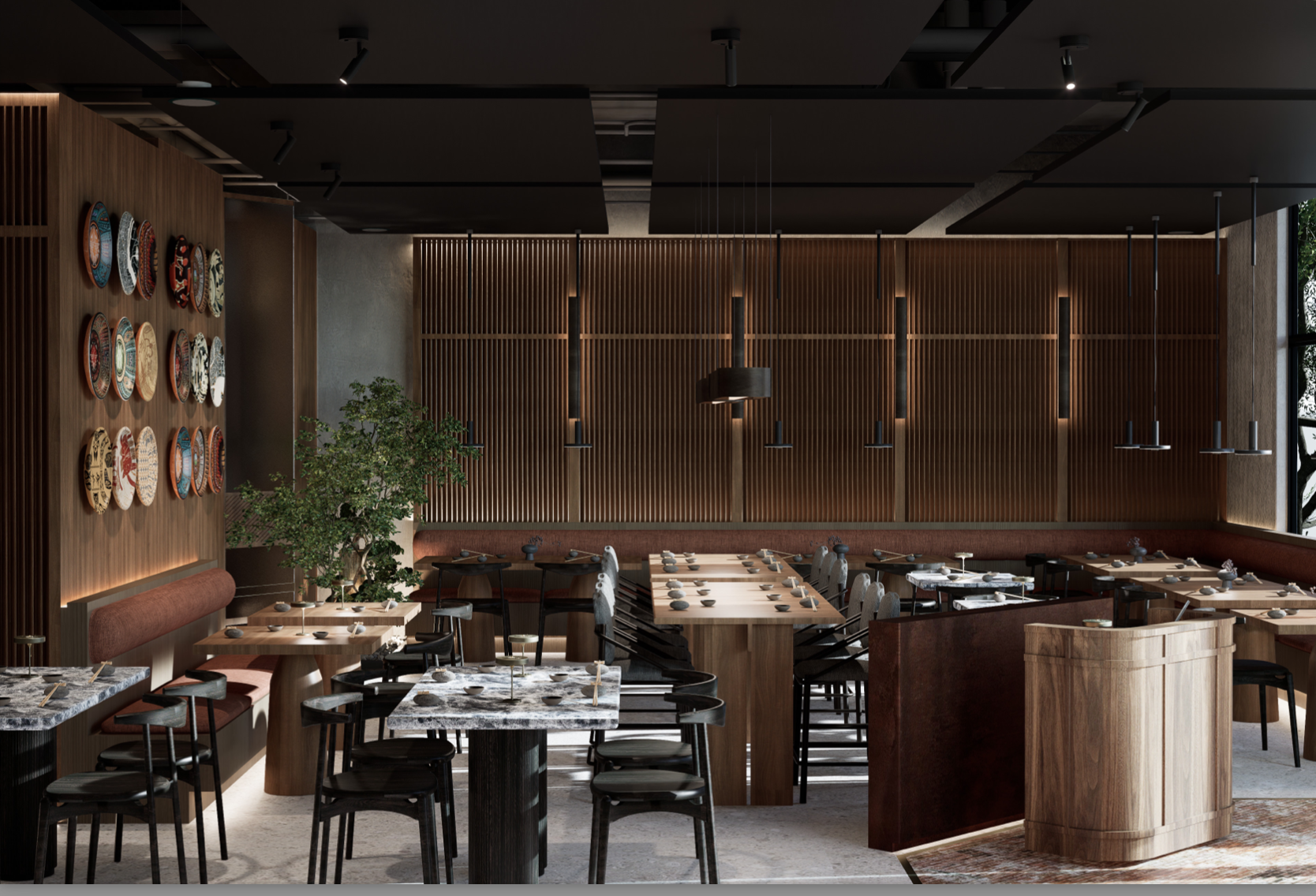 rendering of inside of restaurant