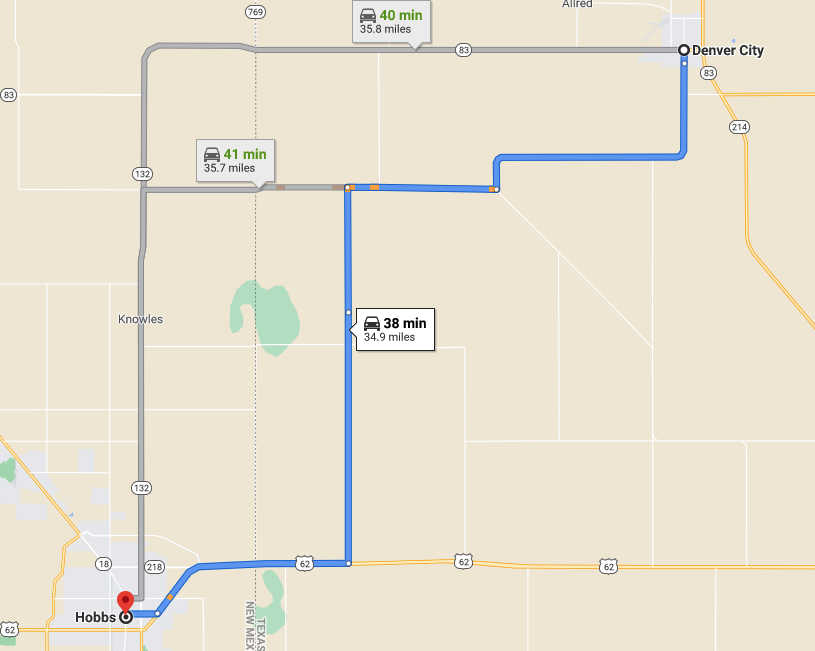 Screenshot of Google maps