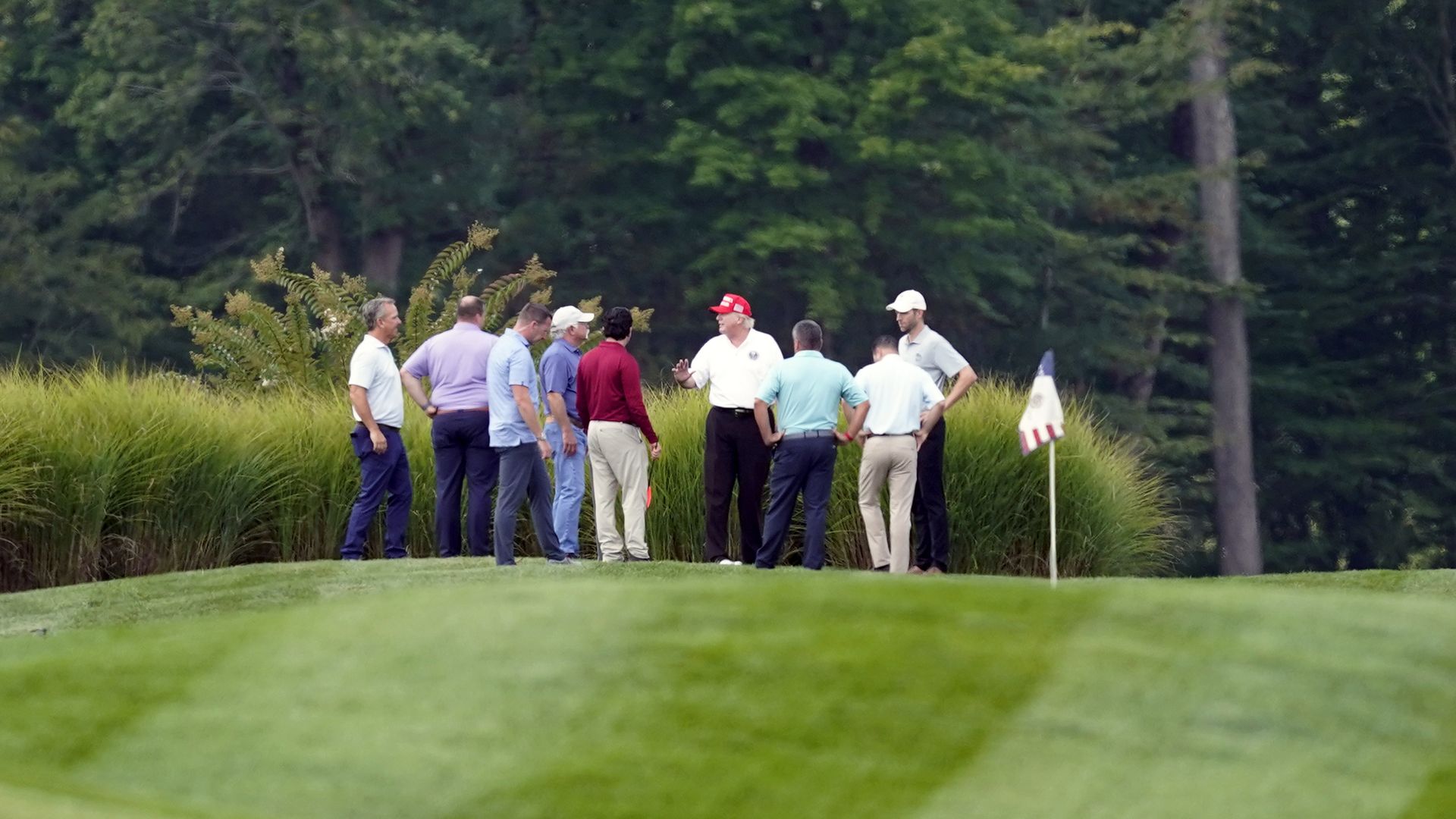 Trump at his Sterling, Virginia golf course