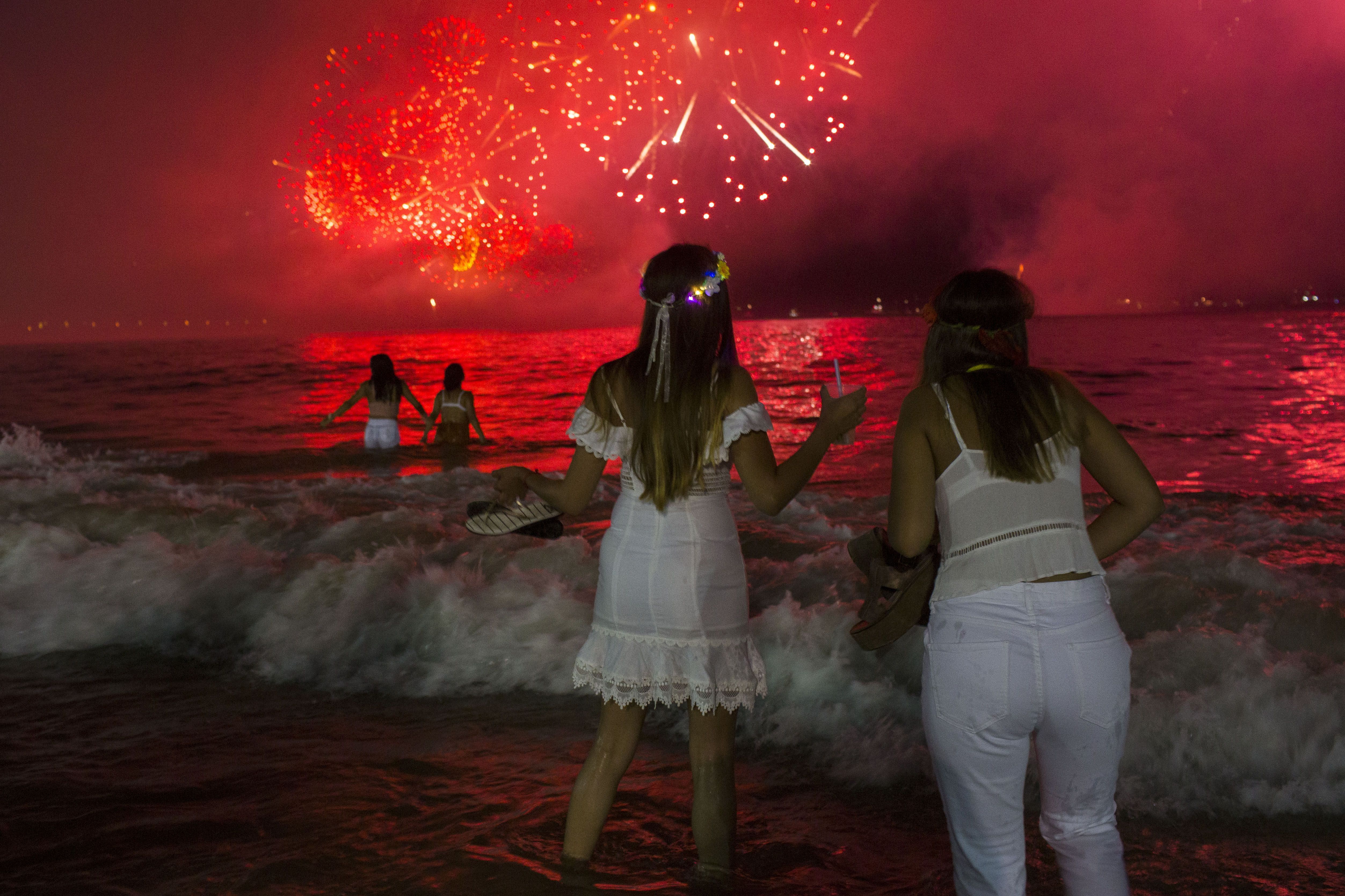 Copacabana Beach in Rio de Janeiro celebrations