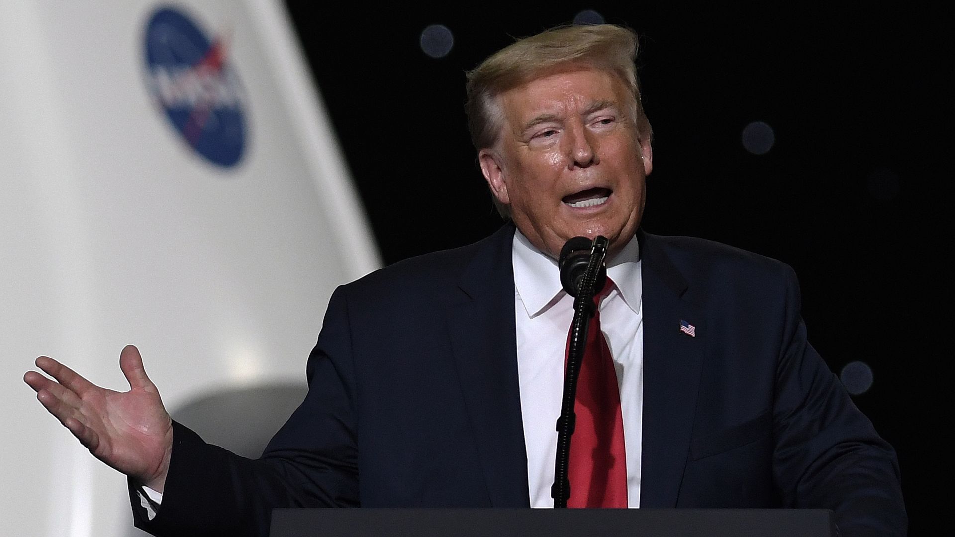 President Trump at a podium