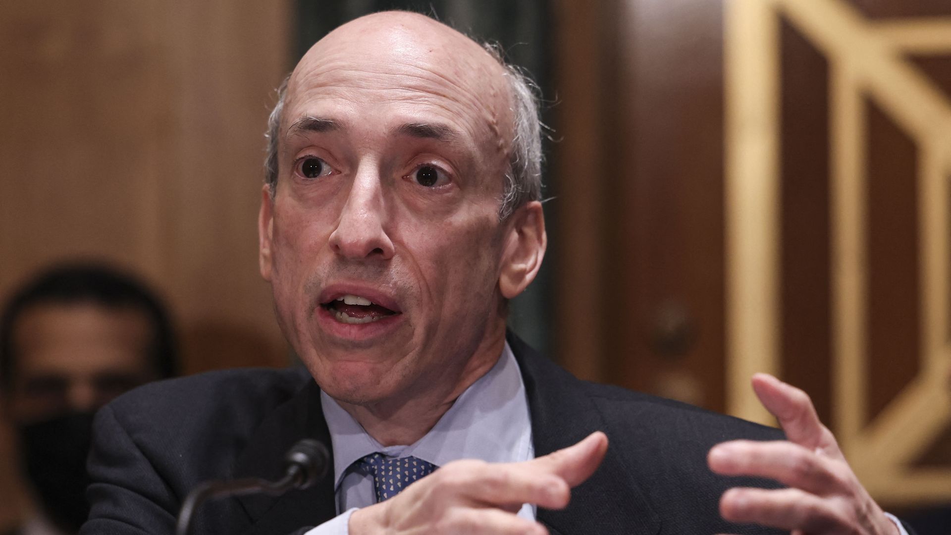Gary Gensler, Chair of the Securities and Exchange Commission, testifies during a committee hearing
