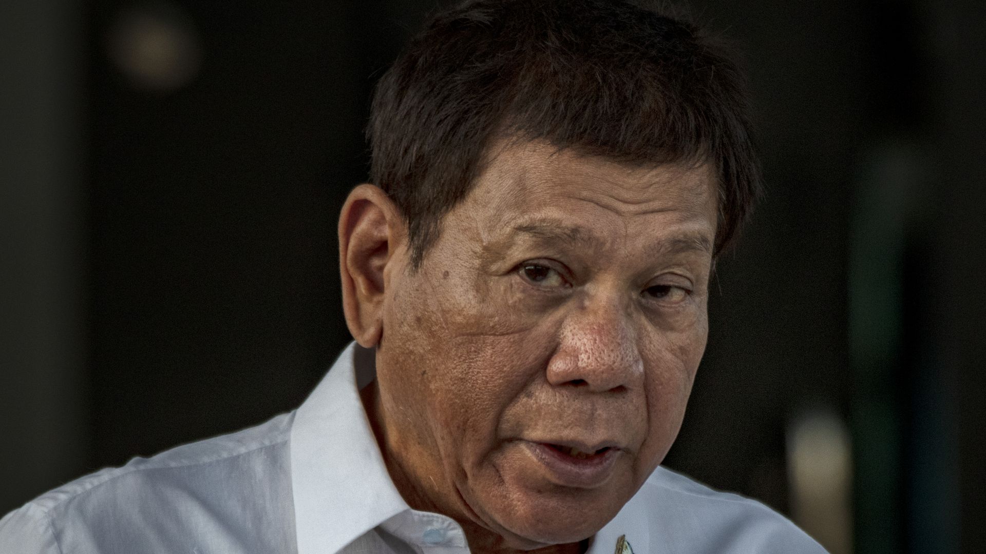 Philippine President Rodrigo Duterte speaking as a shipment of COVID-19 vaccines arrive at Ninoy Aquino International Airport on February 28, 2021 in Manila, Philippines. 