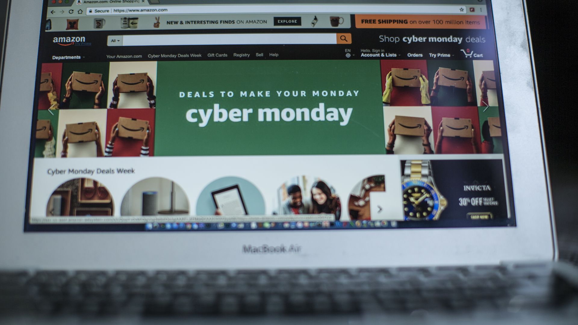 Amazon's home page