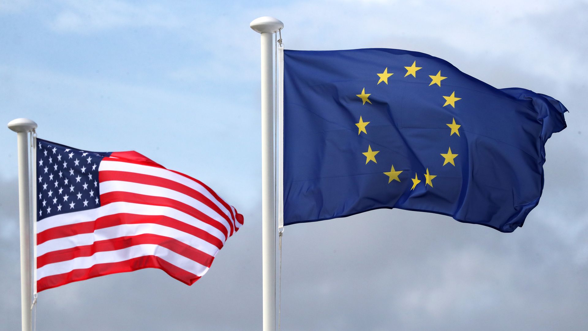 Image of the U.S. and EU flags 