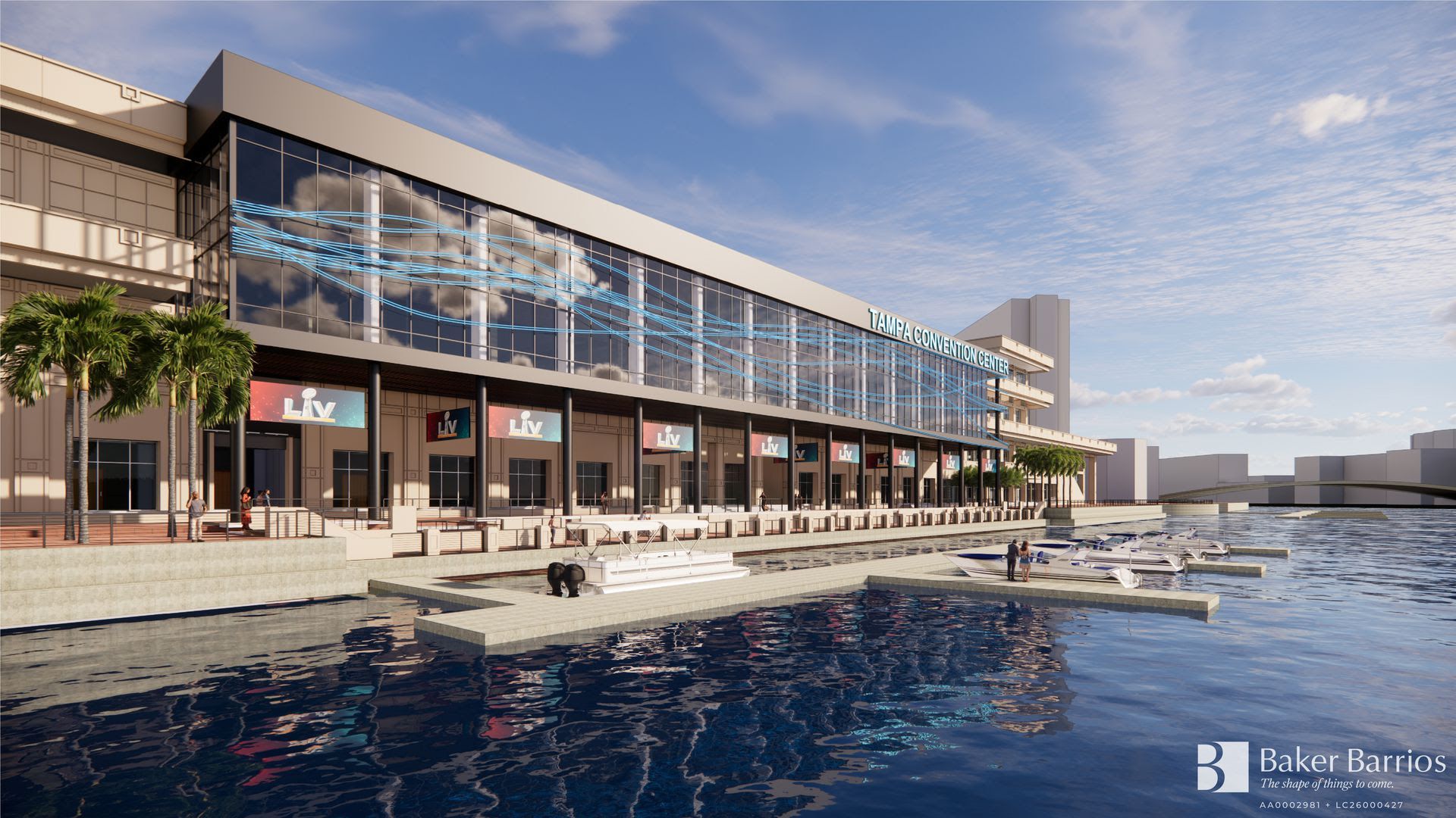 A rendering of the renovations on the water side of the Tampa Convention Center. 