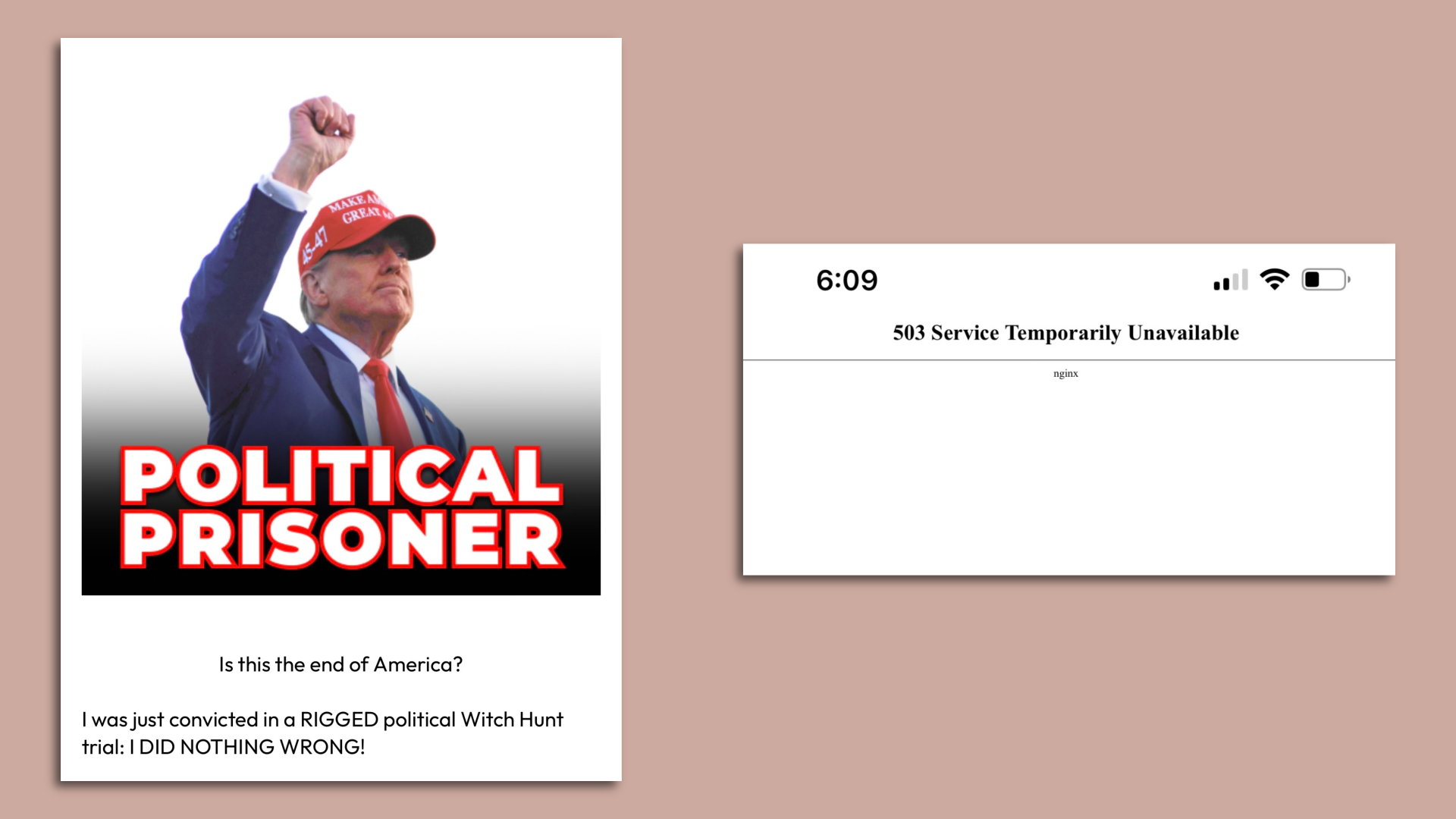 A screenshot of an ad from former President Trump.