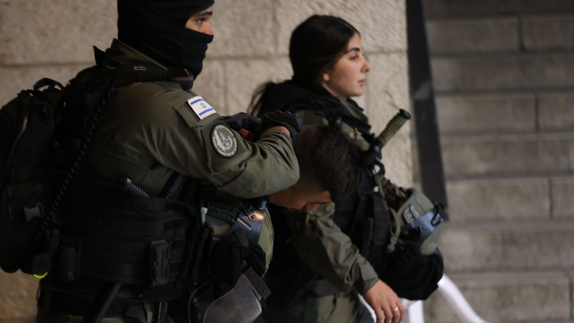 Israeli police detained some Palestinians after Israeli police again raided the Al-Aqsa Mosque complex in East Jerusalem early Sunday in Jerusalem on April 5, 2023