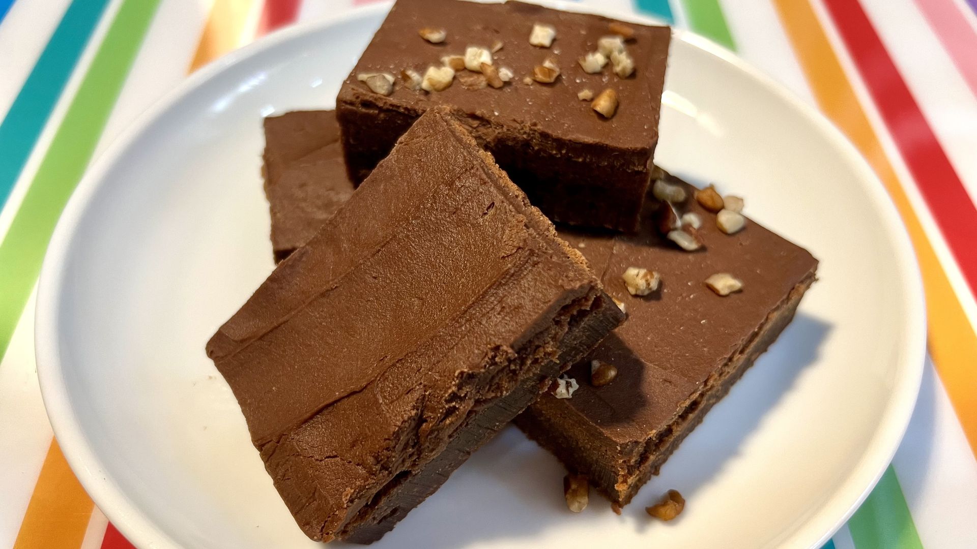 Photo of a plate of brownies