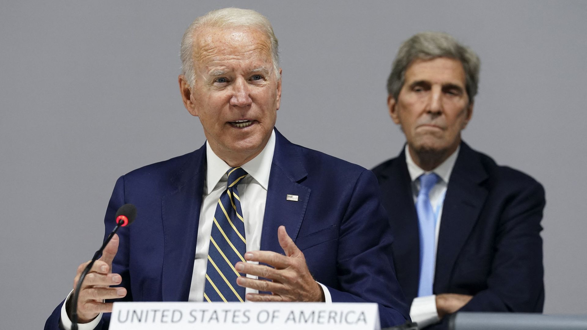 President Biden speaks at a meeting during COP26 in Glasgow, Scotland, on Nov. 1, 2021.