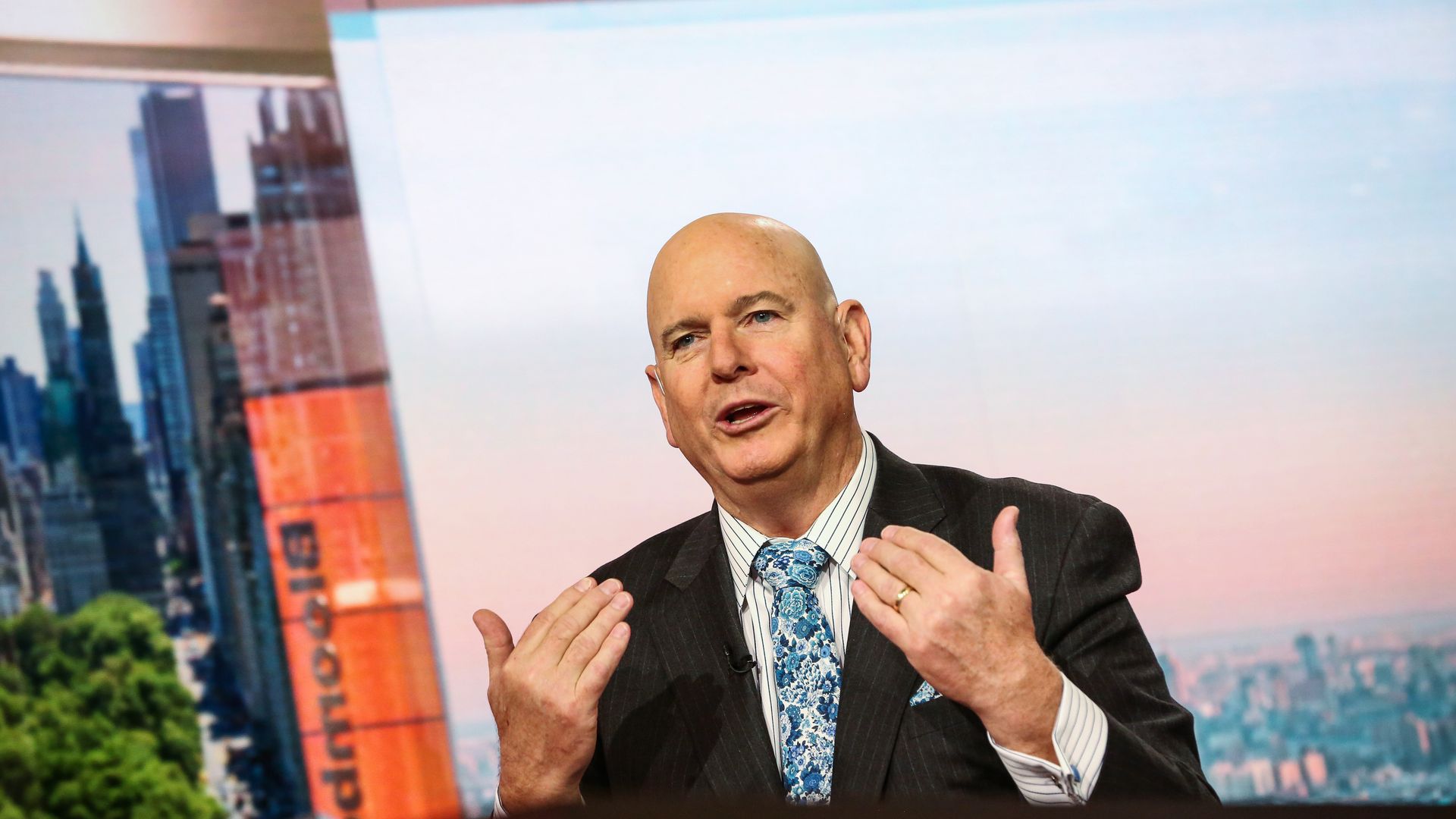 Chris Ailman during a TV interview.