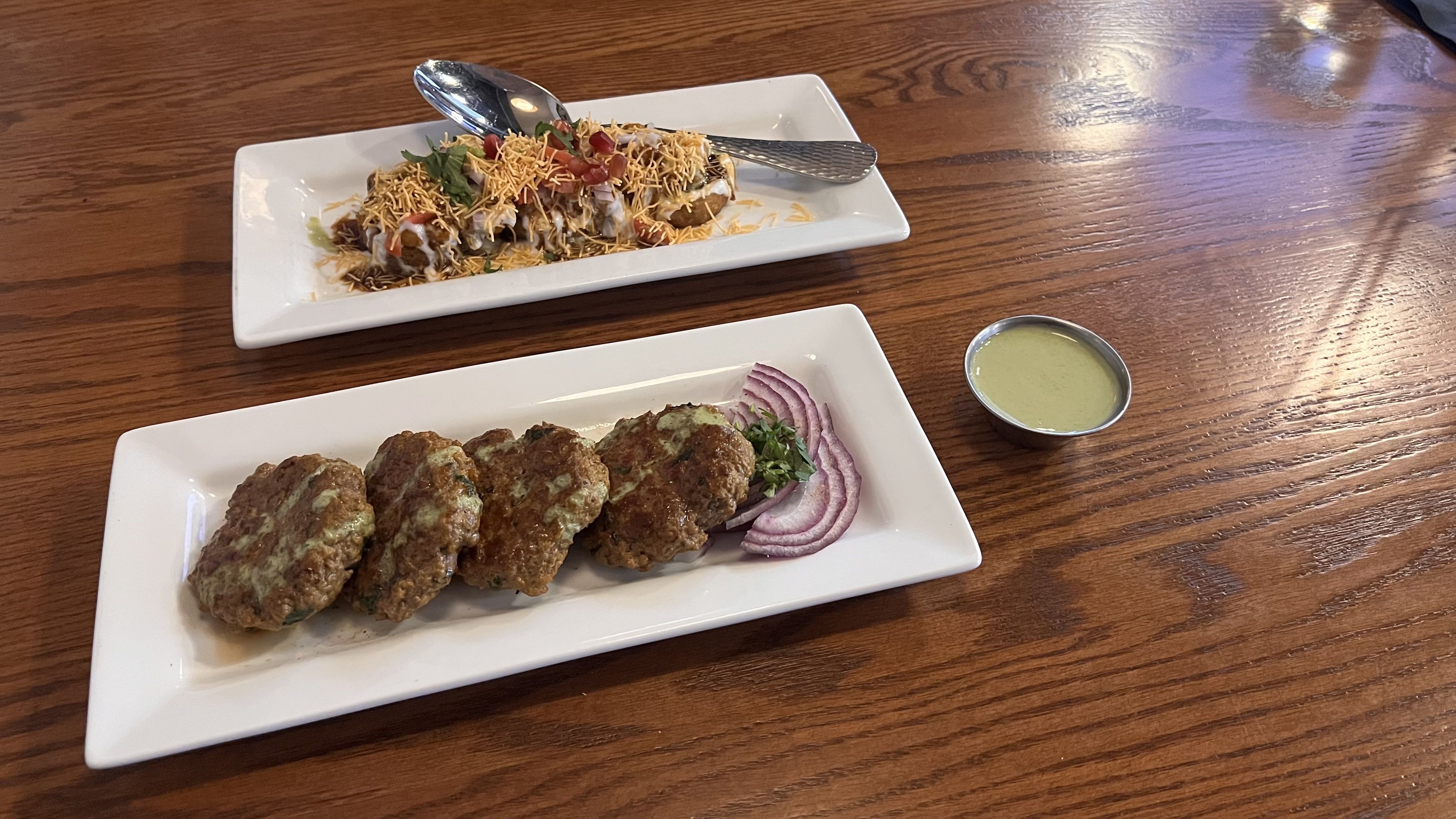 Appetizers on a table at Taj on Fifth