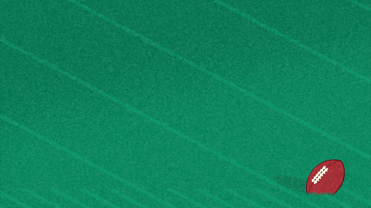 Animated illustration of New Orleans street lamps doubling as first down chains signaling a first down and lighting up.