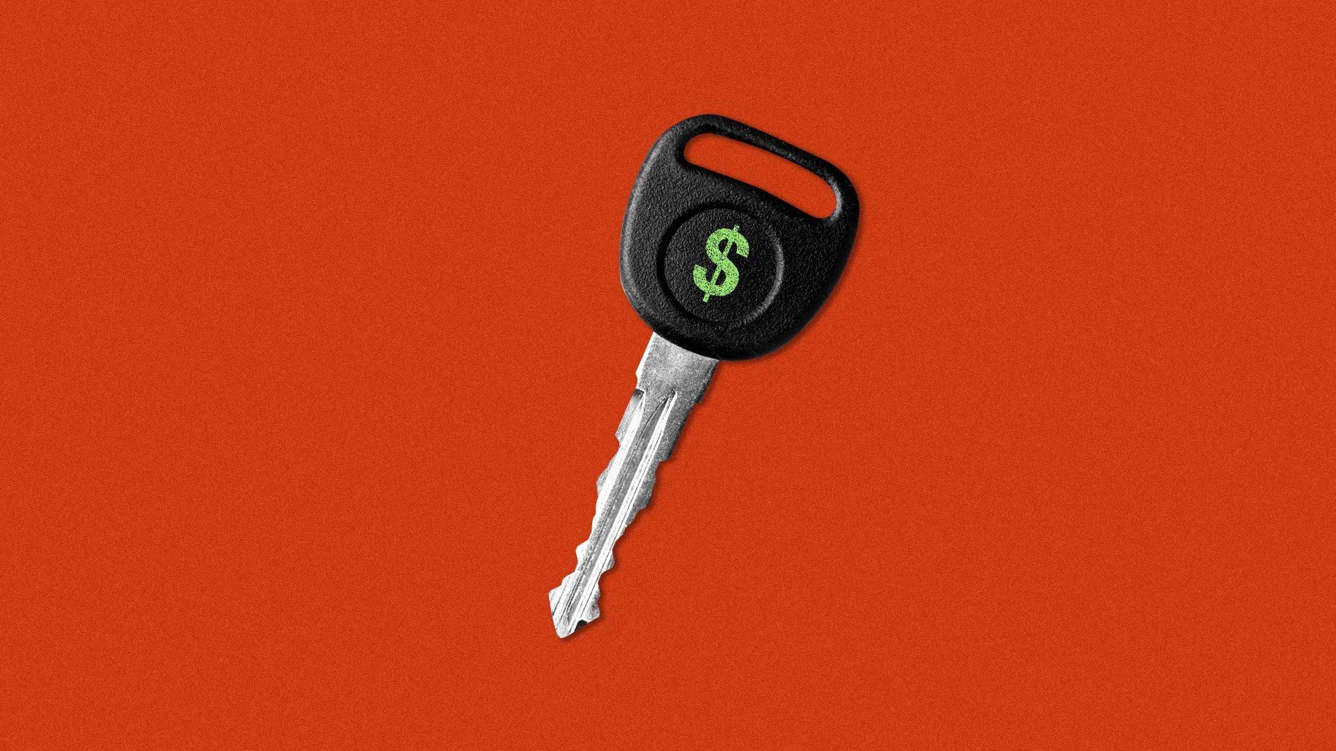 Illustration of car key with dollar sign