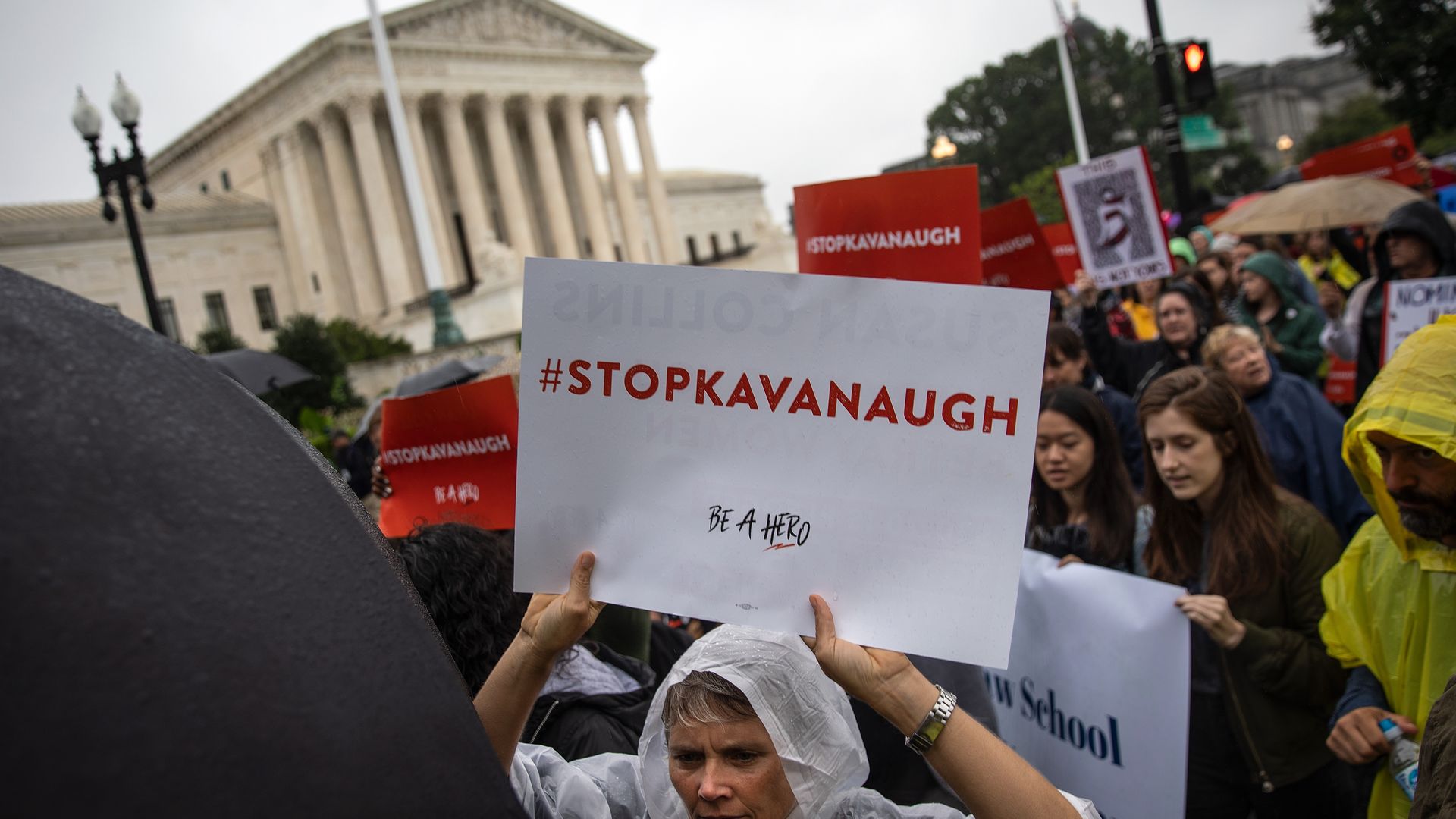 Anti-Kavanaugh protesters outside the Supreme Court