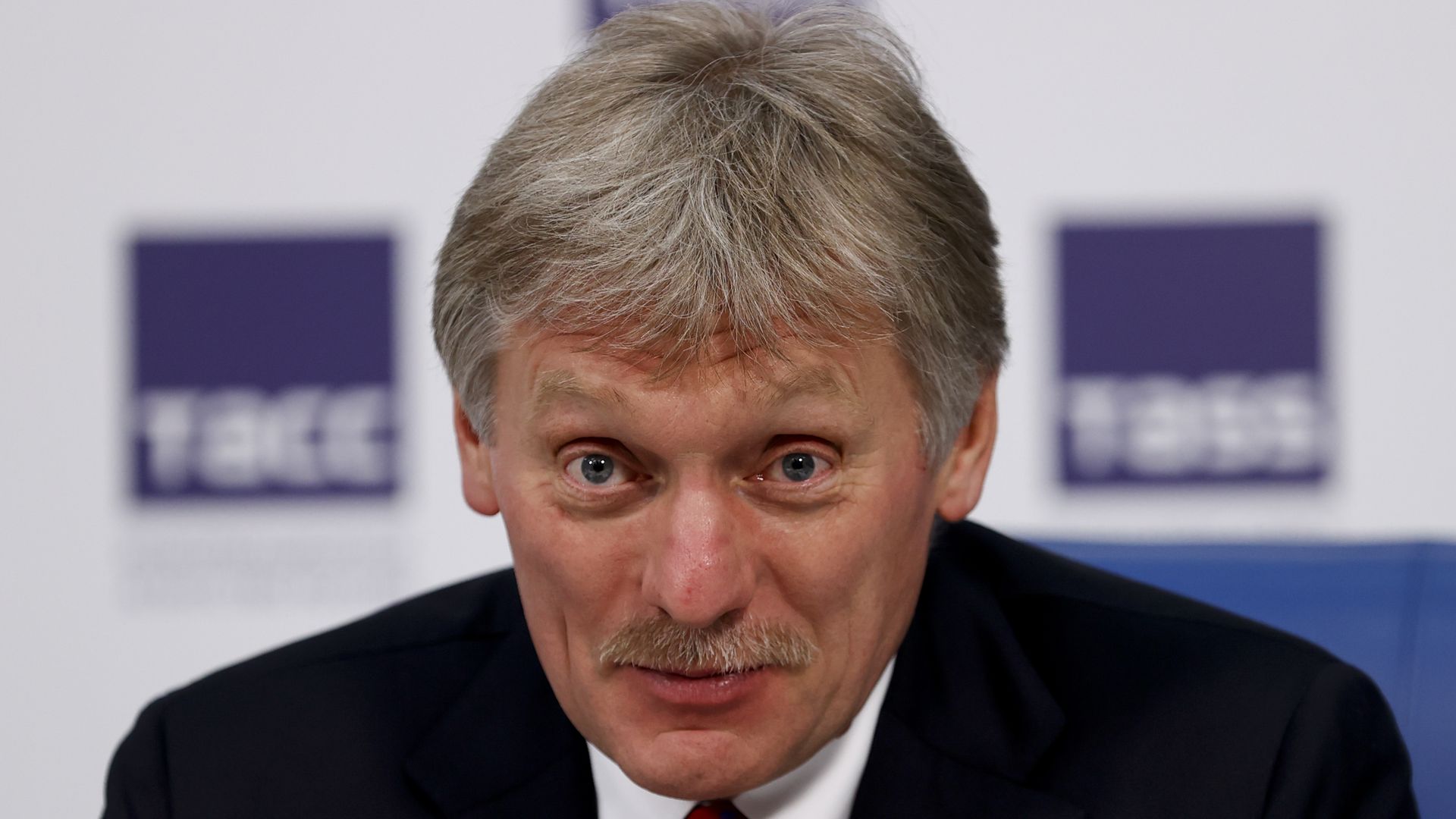 Kremlin spokesman Dmitry Peskov attends the conference where winners of the contest "News Photo Awards in March 2021.