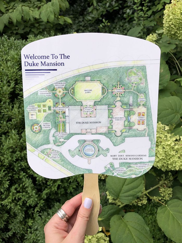 Duke Mansion Cocktails in the Courtyard map fan