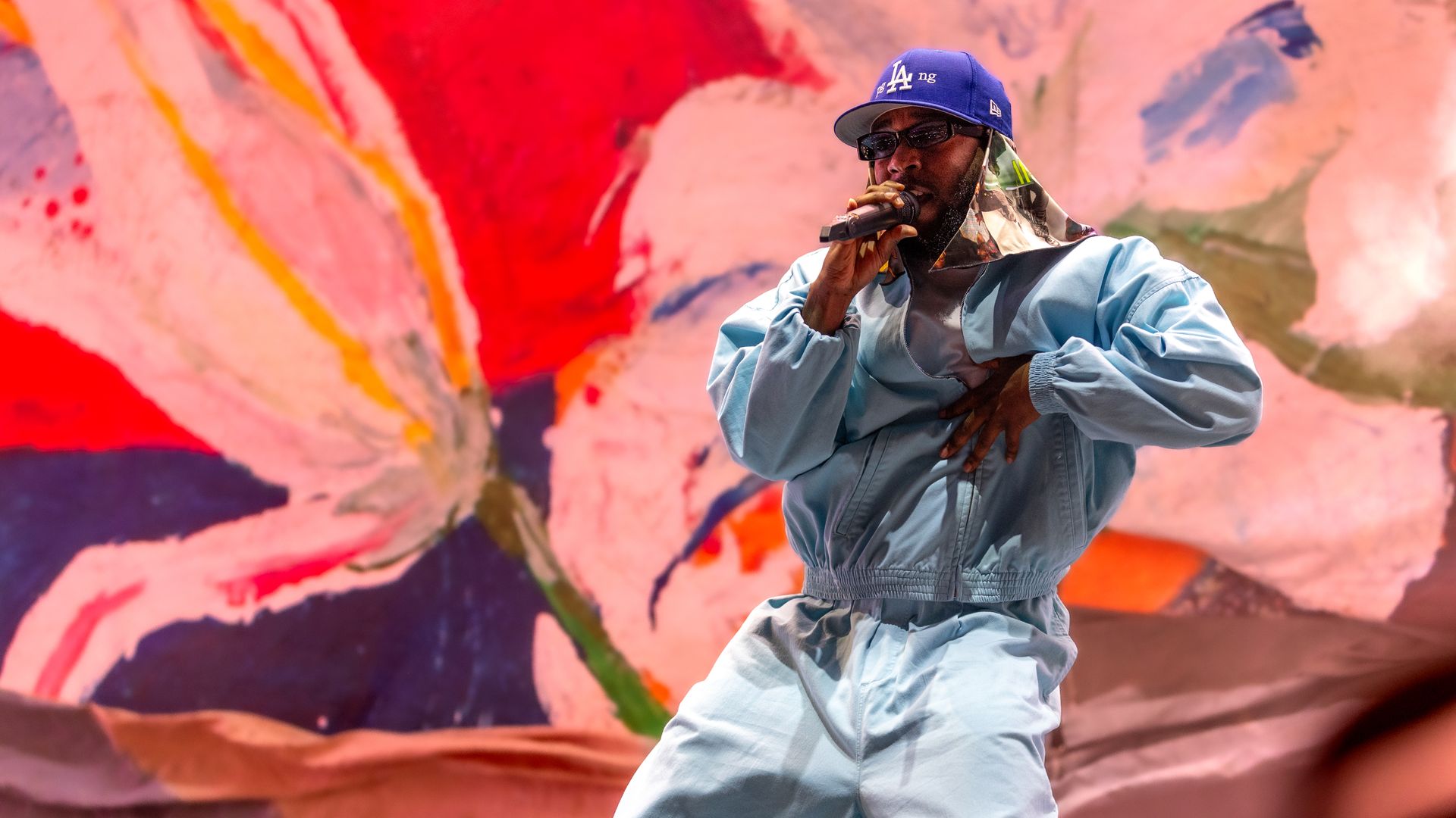 Kendrick Lamar performing.