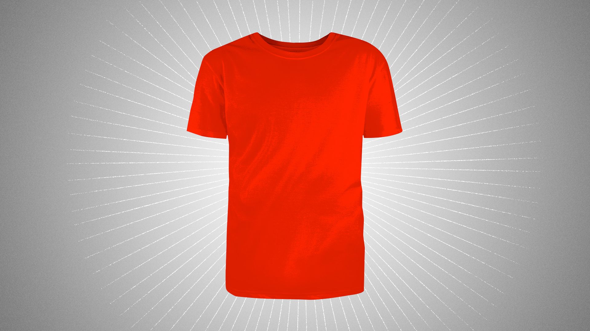 Illustration of a red shirt surrounded by God rays