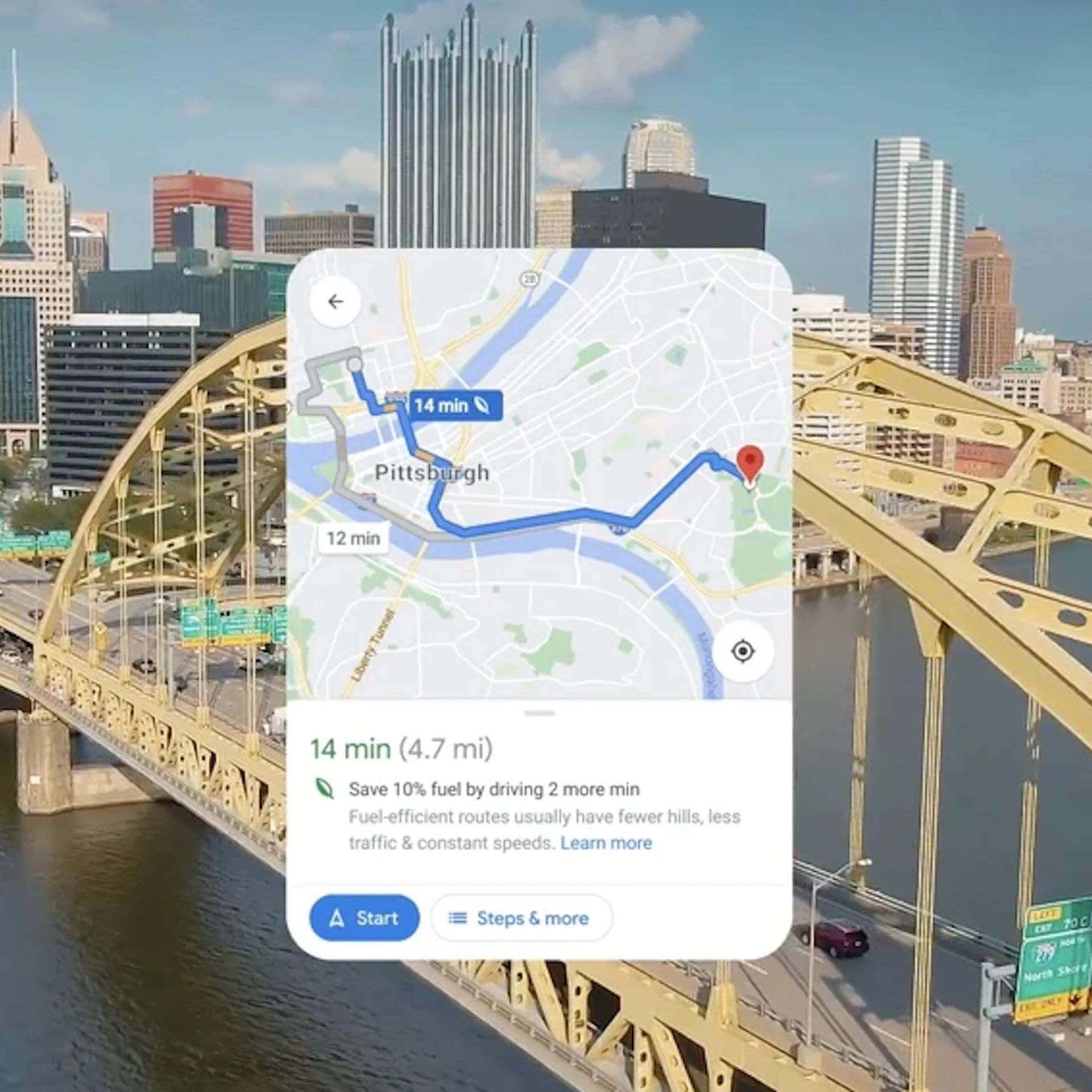 Google Map of Pittsburgh, Pennsylvania, USA - Nations Online Project
