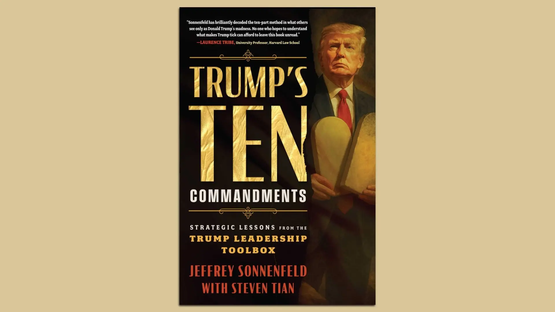Cover shows Trump holding tablets like the Ten Commandments