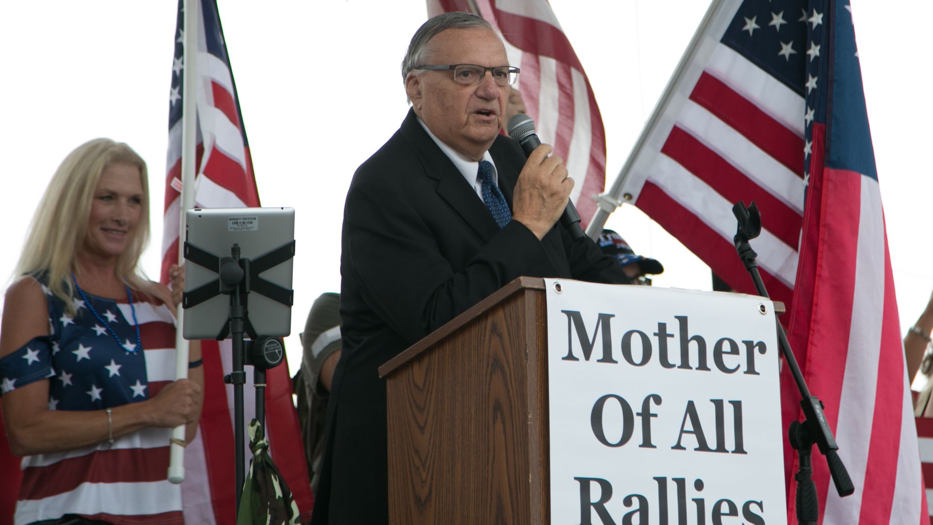 Former Sheriff Joe Arpaio speaks during the Mother of All Rallies at the National Mall in Washington, D.C. on September 8, 2018.