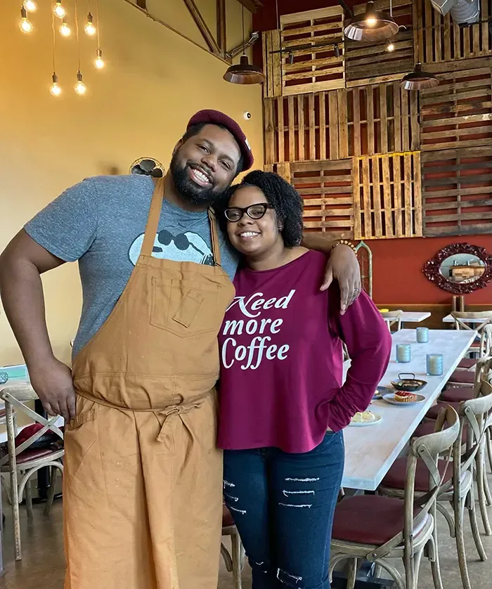 BayHaven Restaurant Group co-founders Greg and Subrina Collier. Photo: Emma Way/Axios 