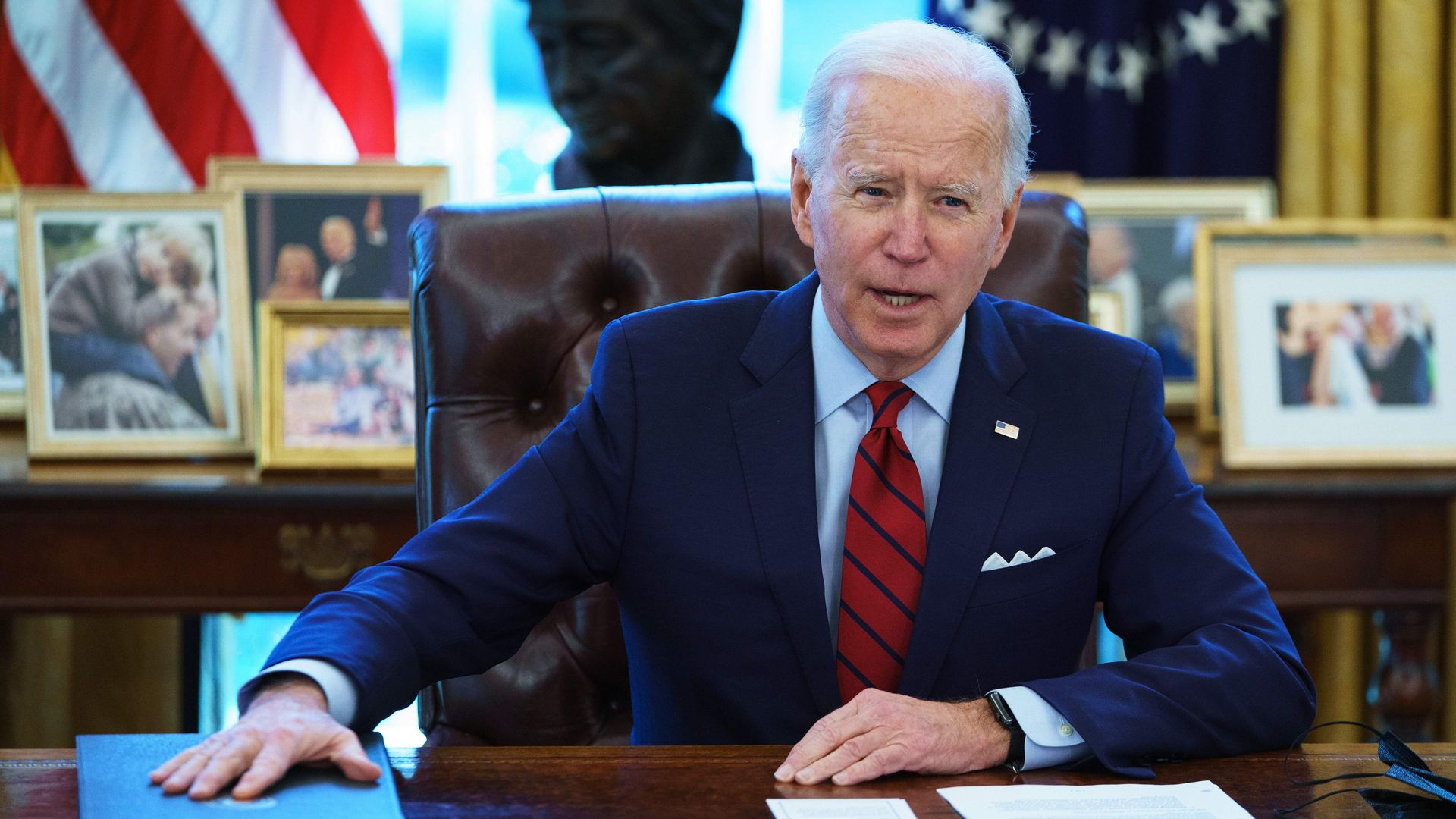 Joe Biden in the oval office