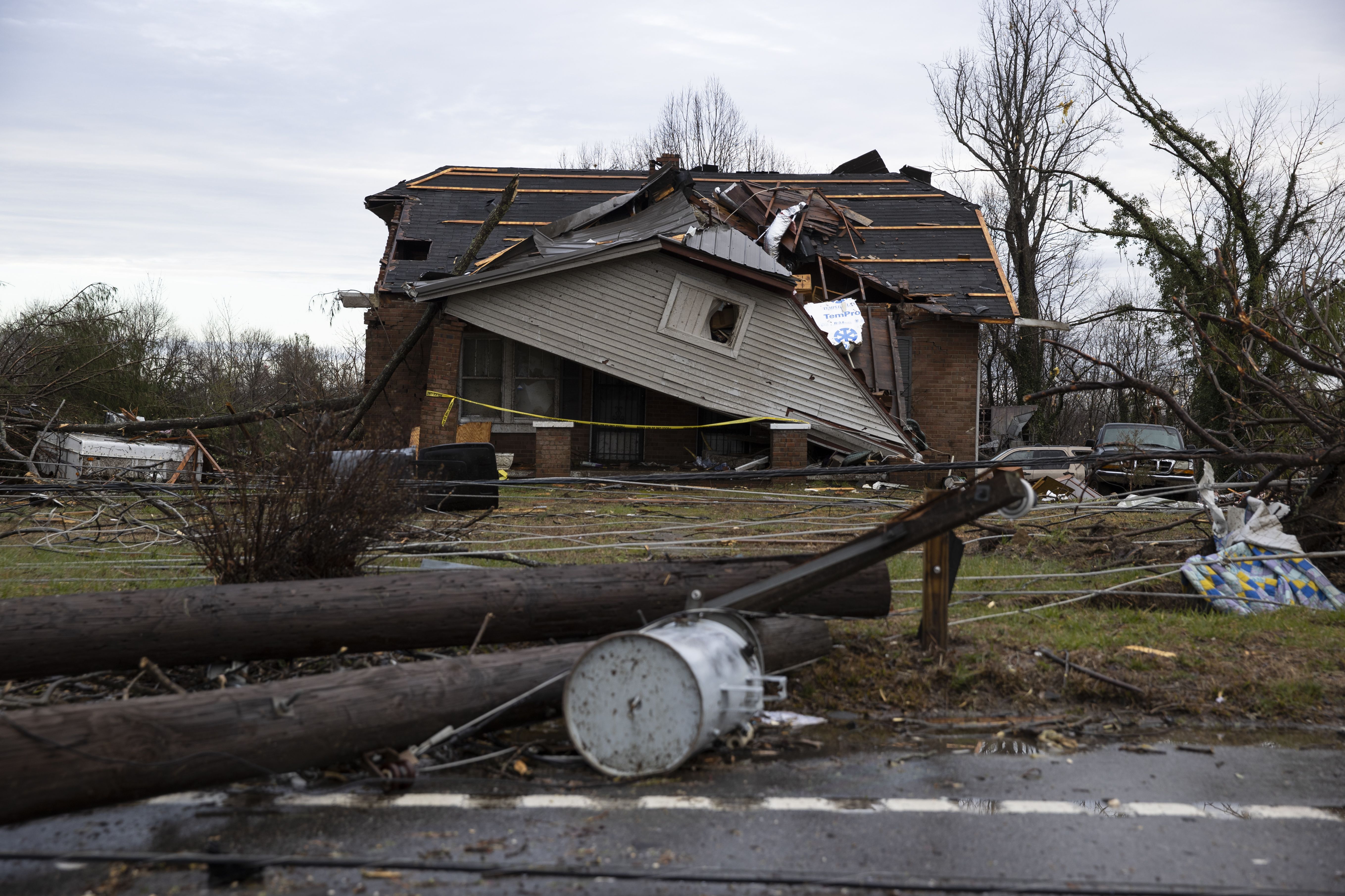 A destroyed home in Cookeville, Tennessee