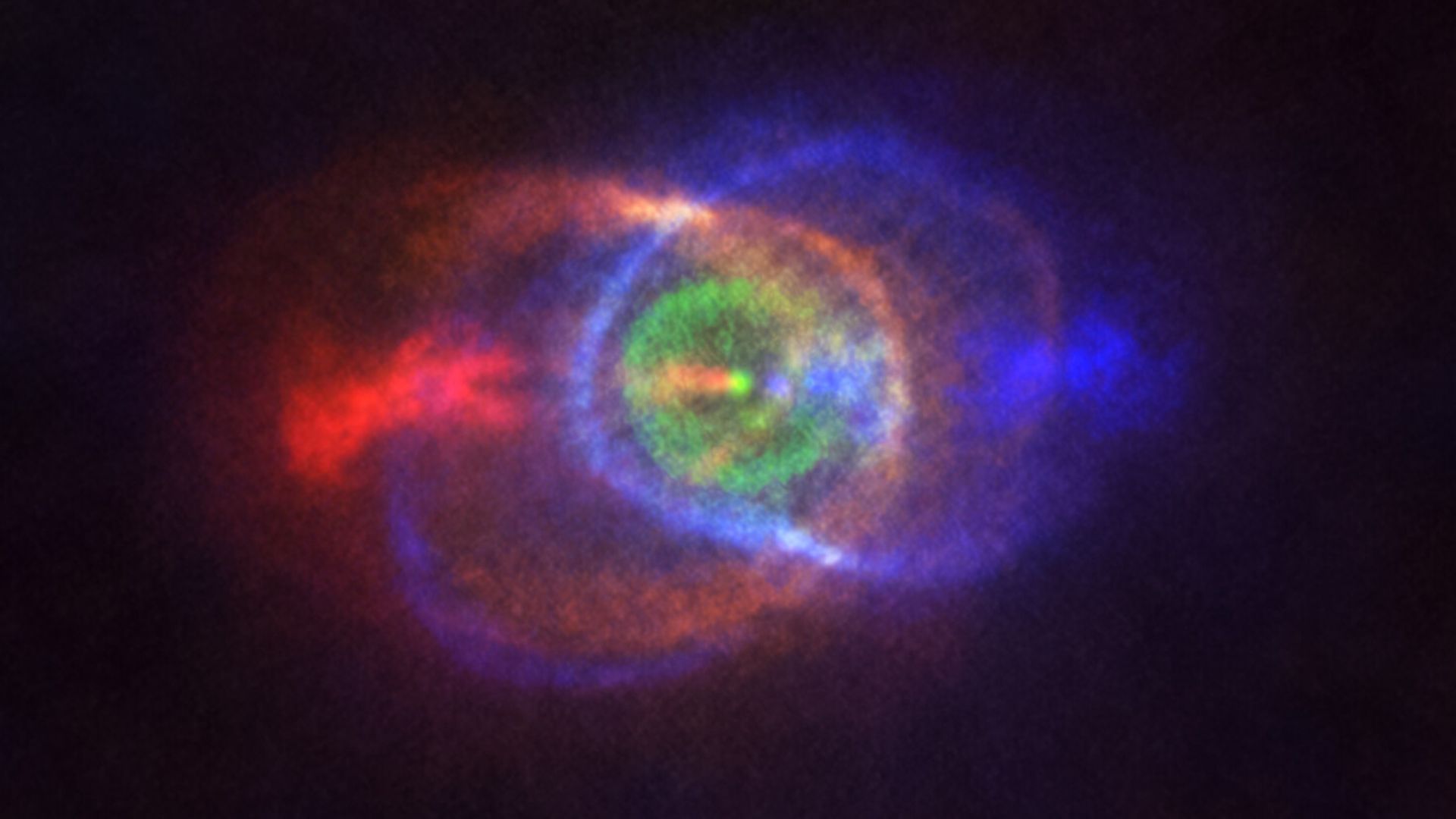 A red giant encircling a companion star