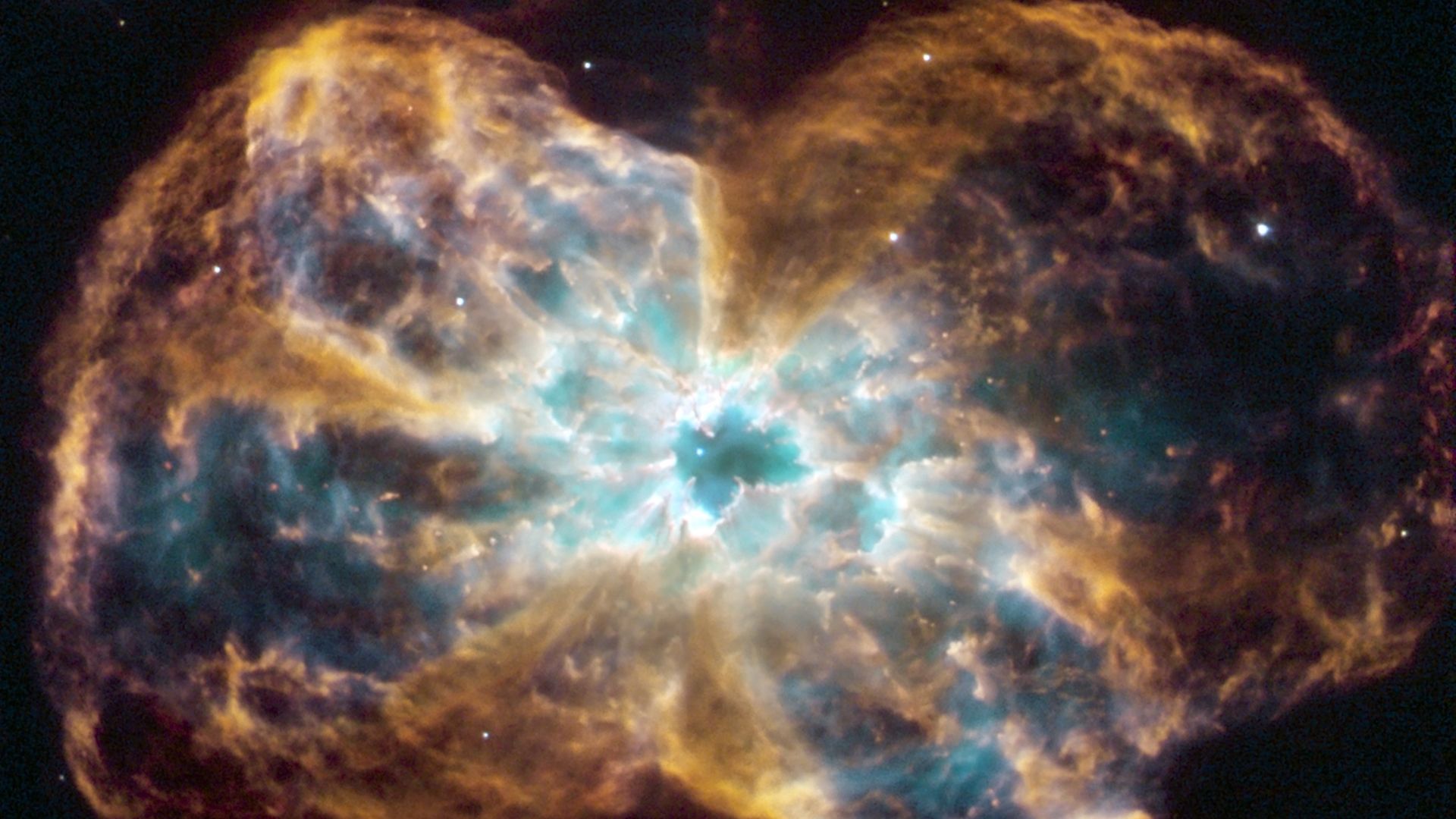 A star is ending its life by casting off its outer layers of gas, which formed a cocoon around the star's remaining core.