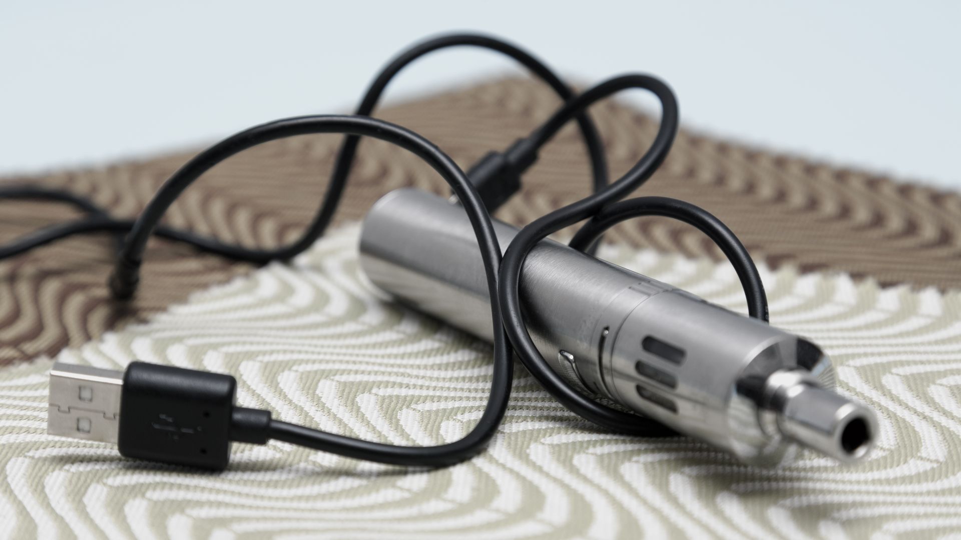 An e-cigarette getting charged