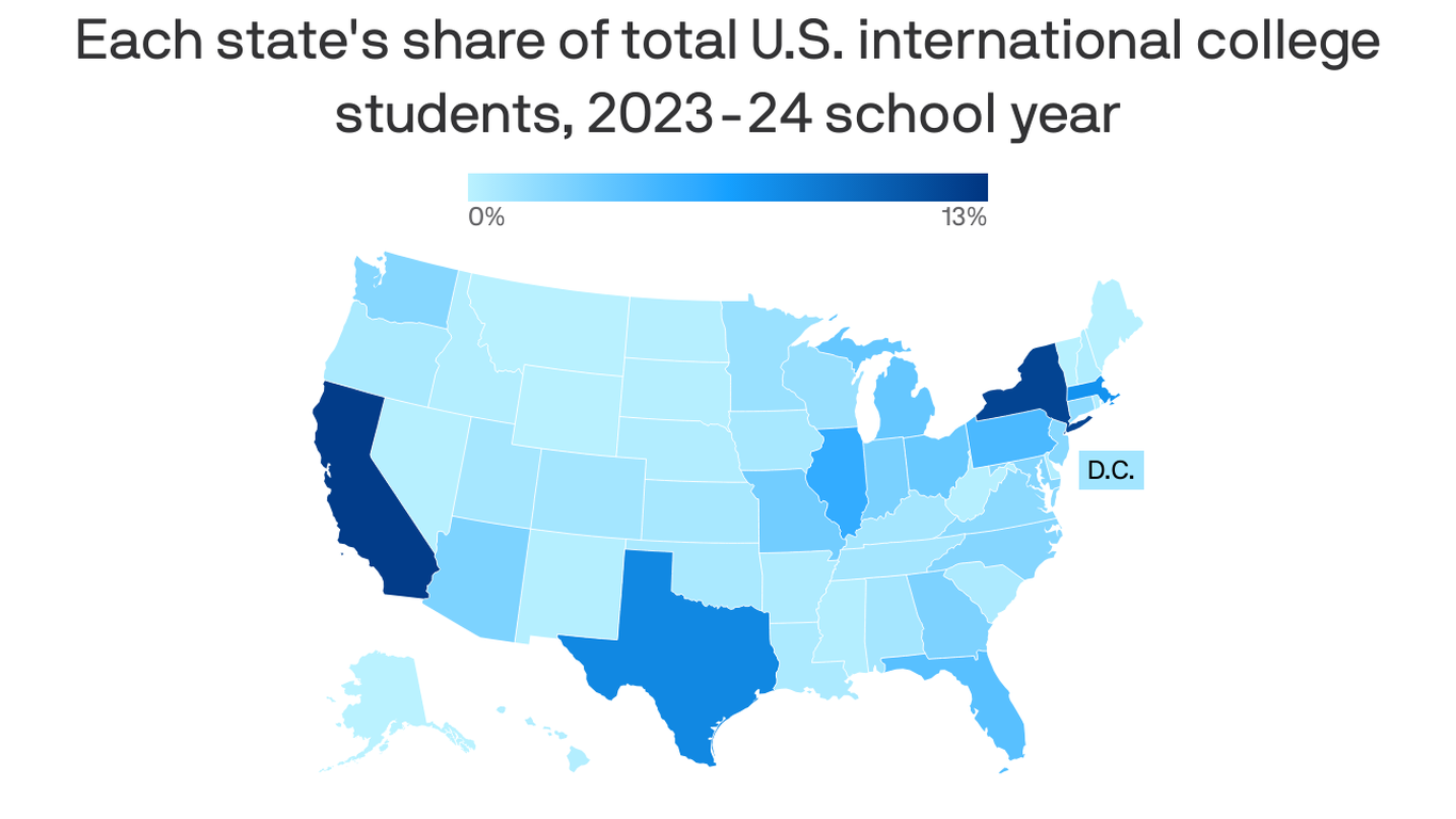 These states have the most international college students