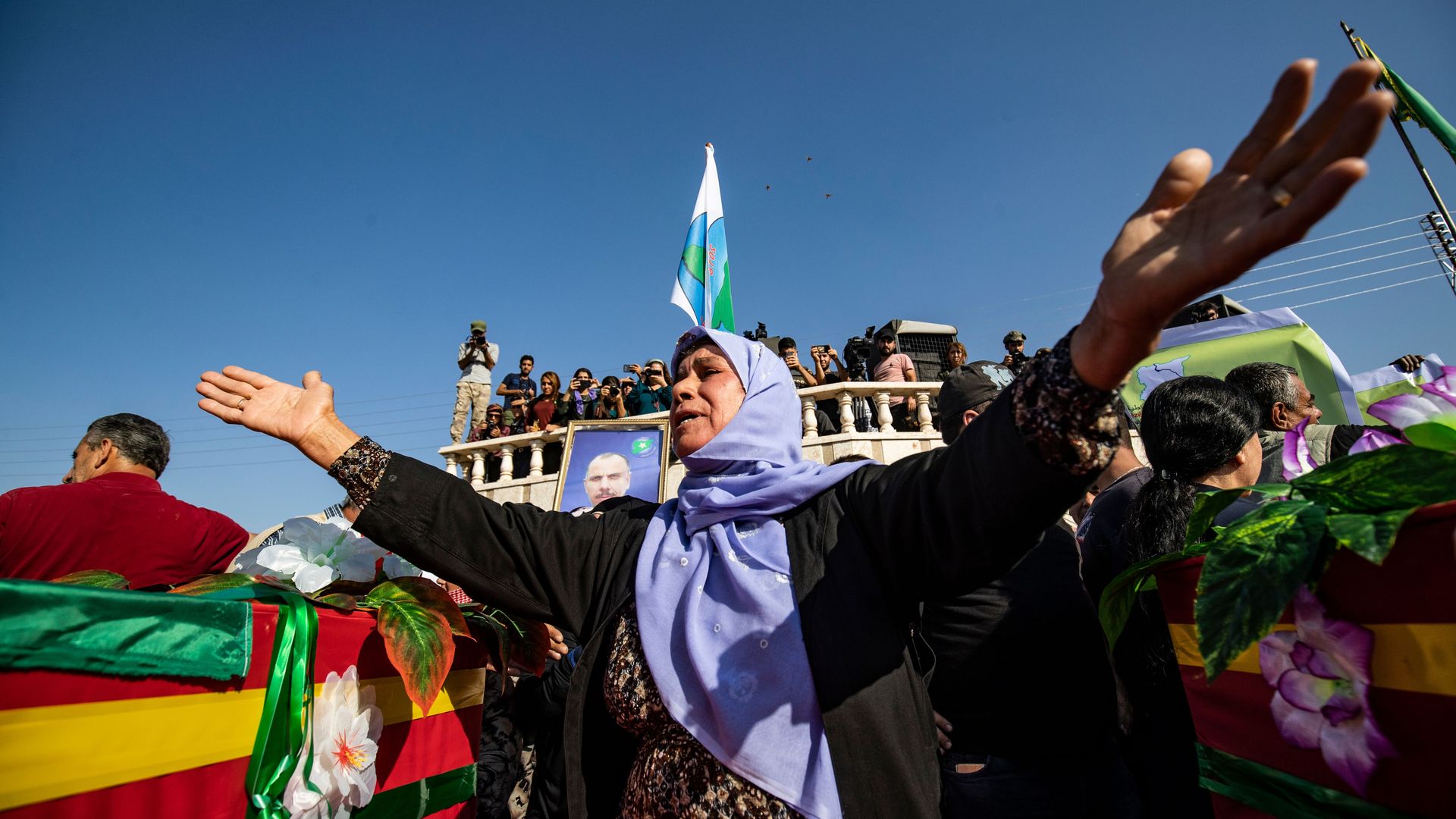 Mourners at a funeral in Syria