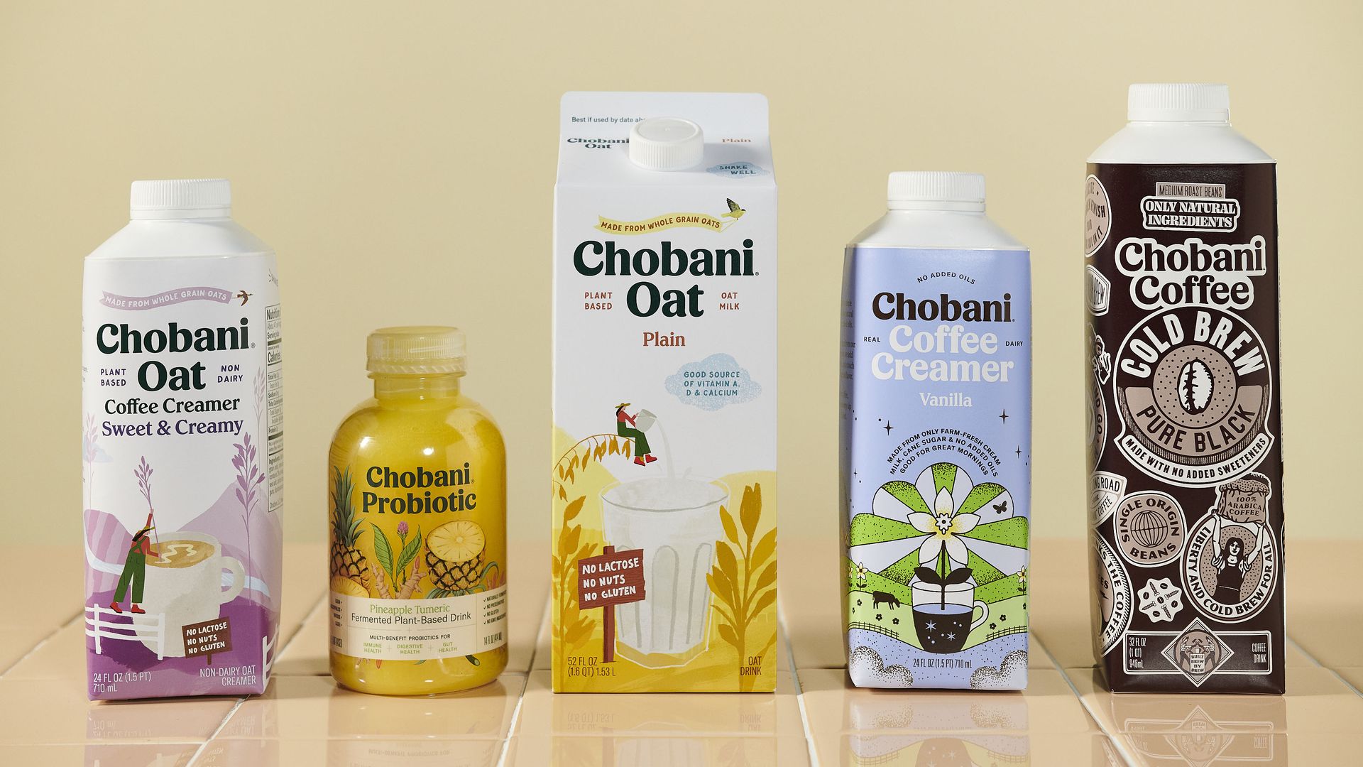 Chobani's more recently launched product offerings include oat milk and creamer.