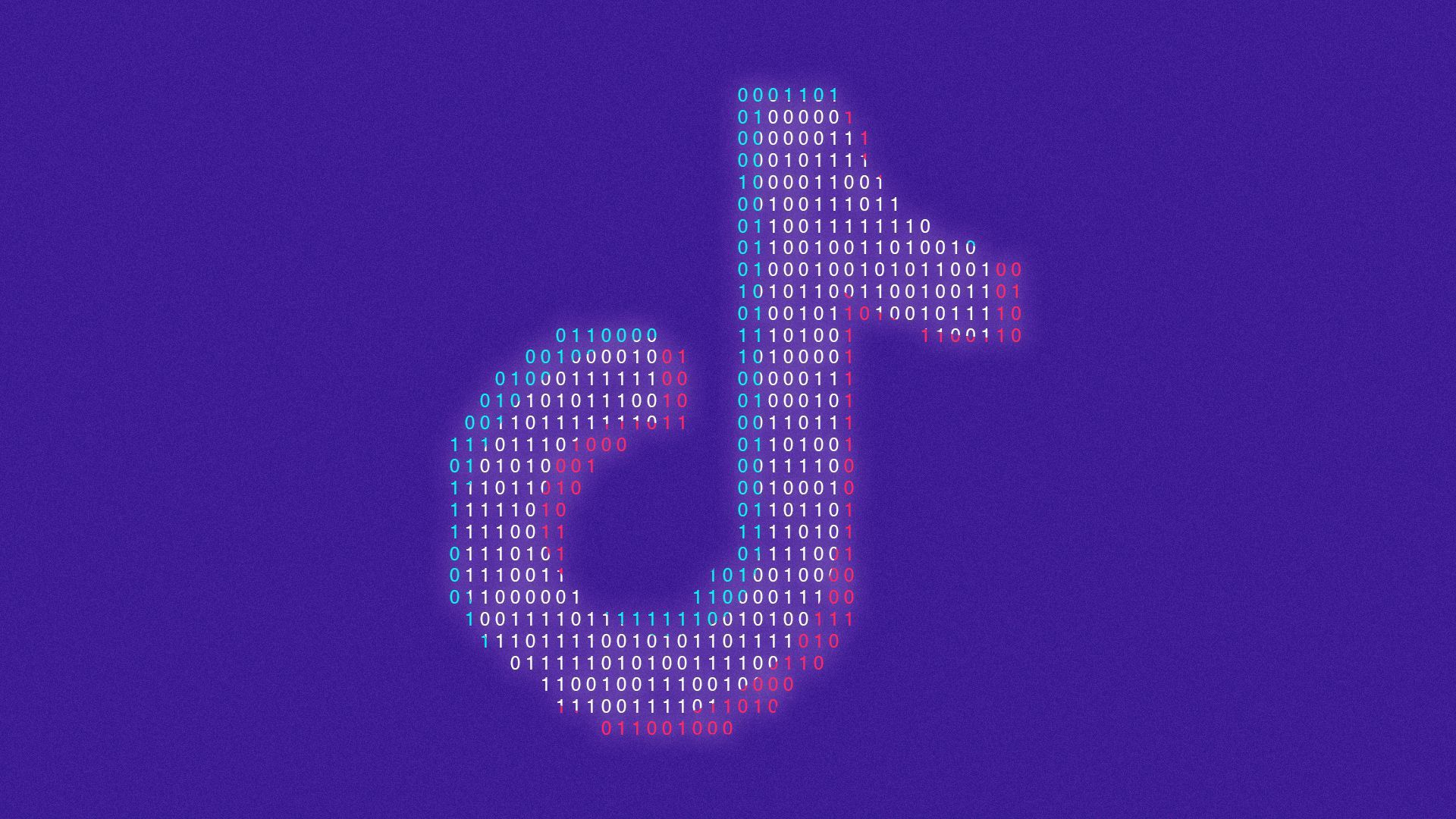 tiktok logo made out of zeros and ones