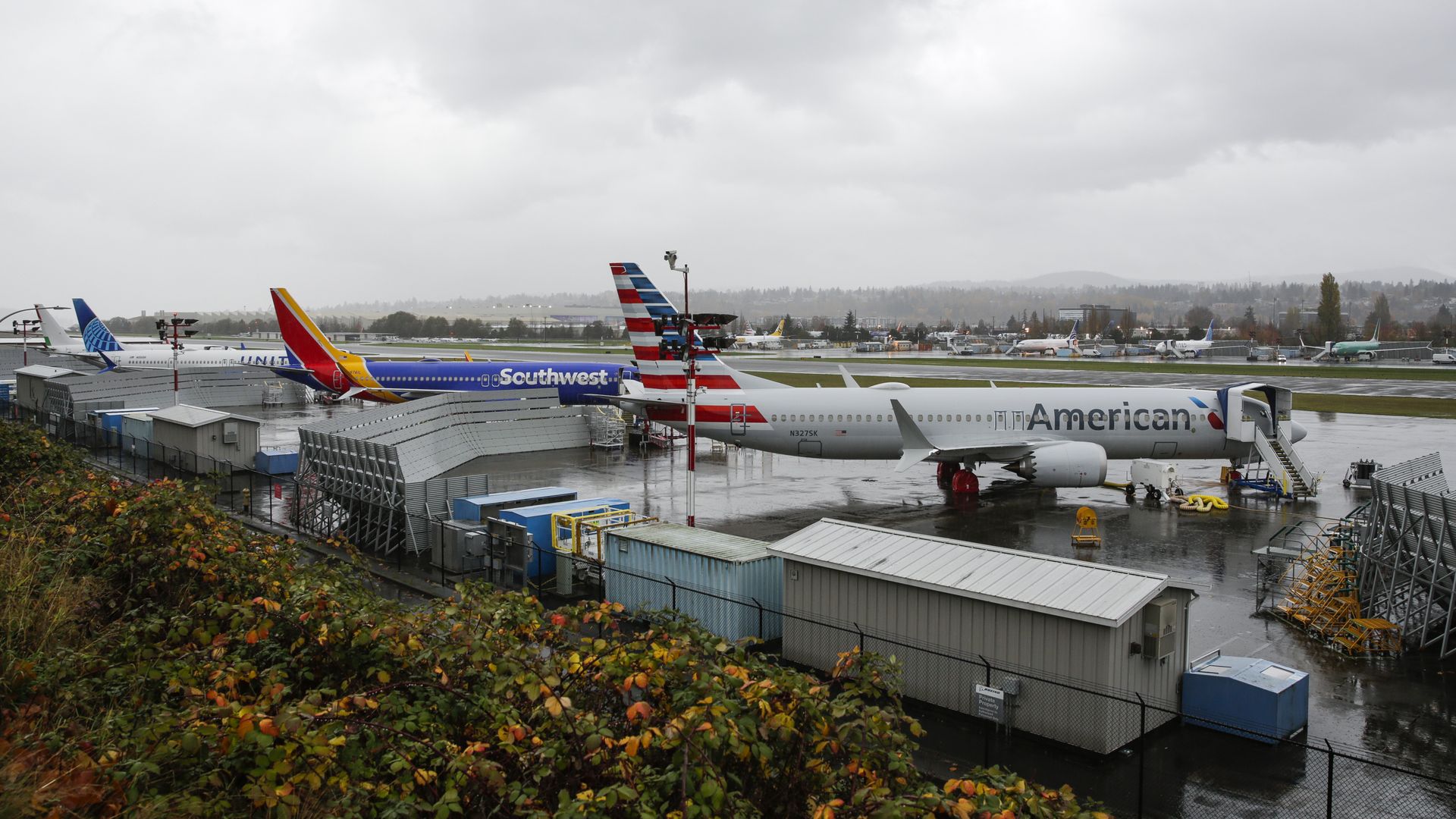 Picture of three Boeing 737 MAX airliners
