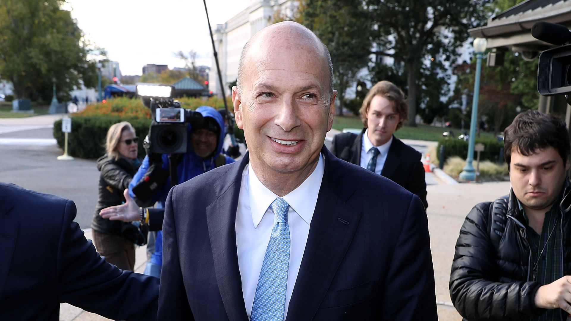 U.S. Ambassador to the European Union Gordon Sondland (C) arrives at the U.S. Capitol on October 17