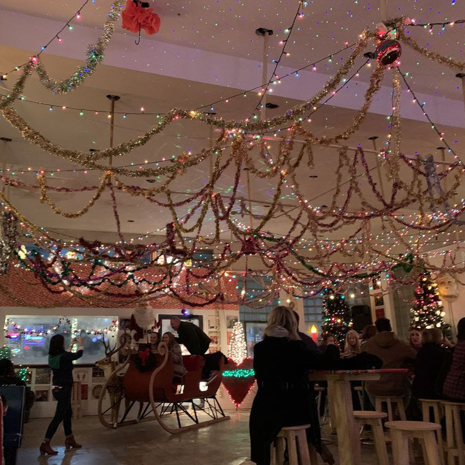 christmas lights on ceiling