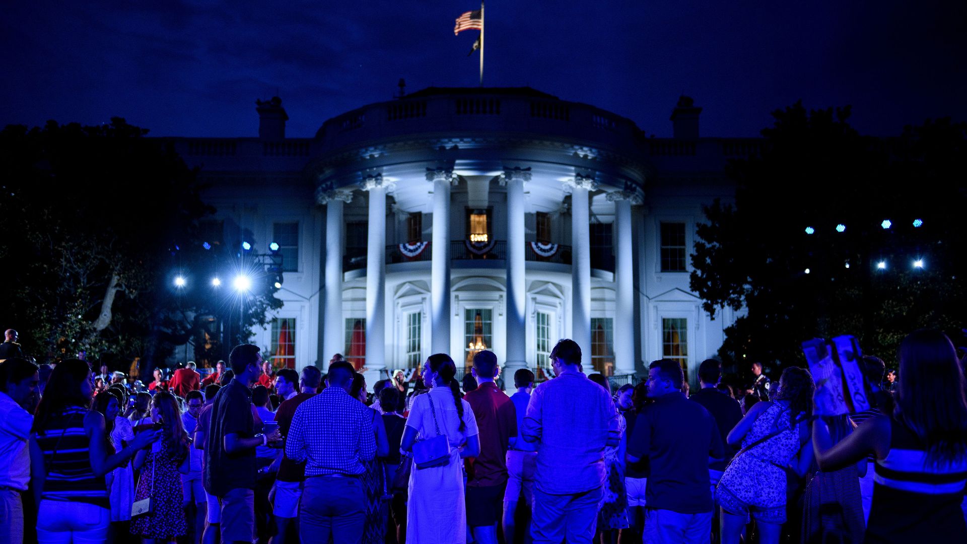 The scene on the South Lawn of the White House last night during Independence Day festivities.