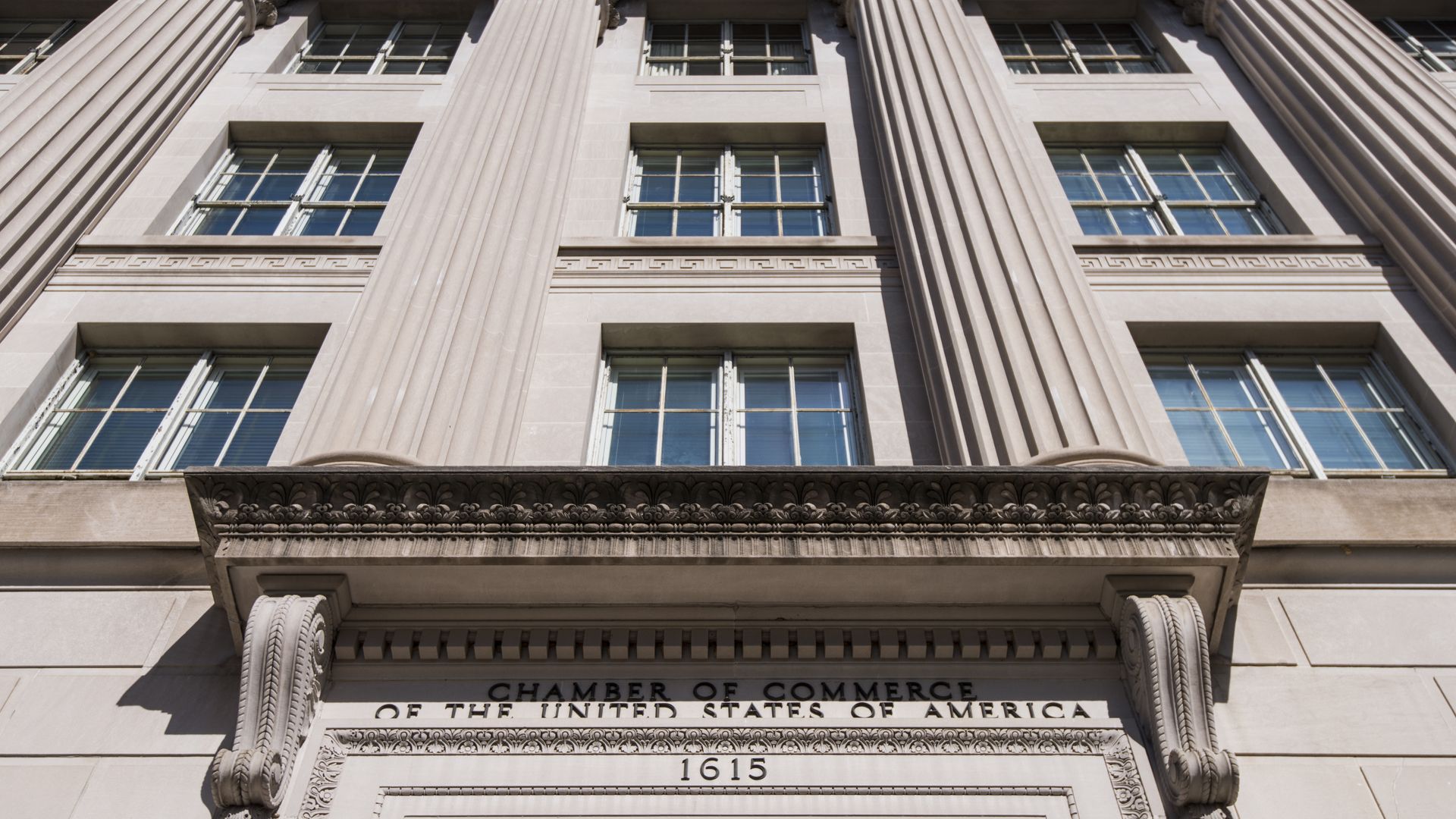 The Chamber of Commerce of the United States of America building facade in Washington, DC on Friday, Oct. 20, 2017.