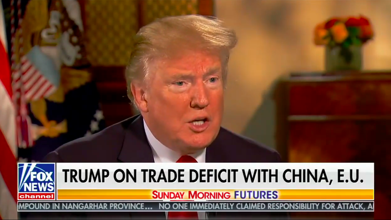 Donald Trump compares European Union to China on trade in Fox News ...