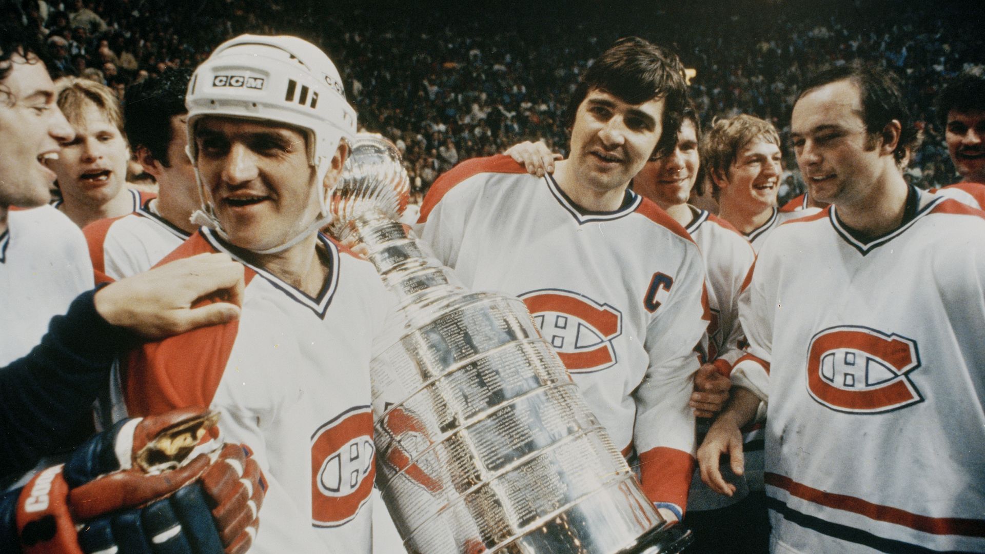 The Montreal Canadiens with the Stanley Cup