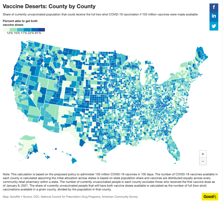 Map of "vaccine deserts"