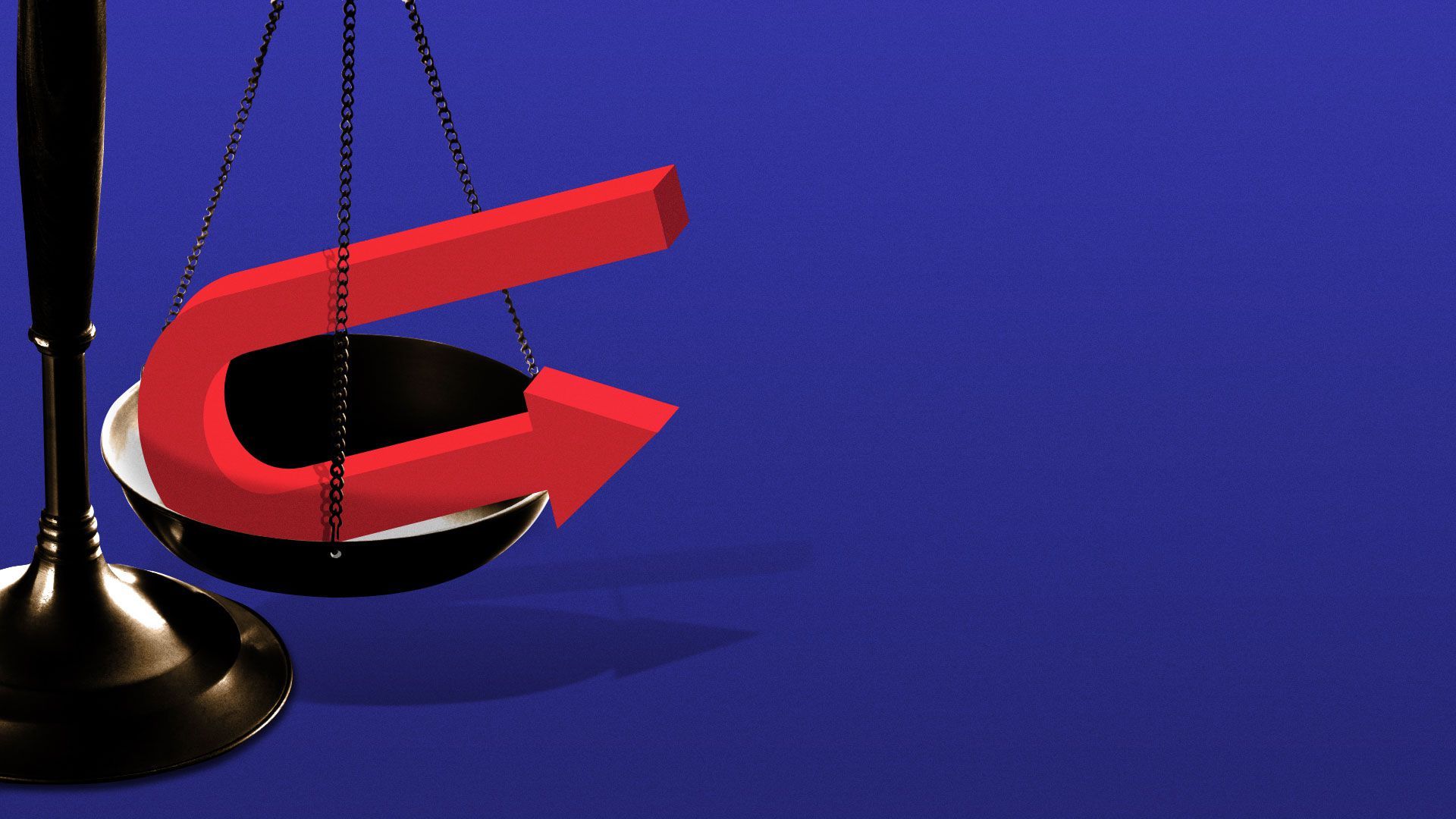 Illustration of change icon in scales of the justice